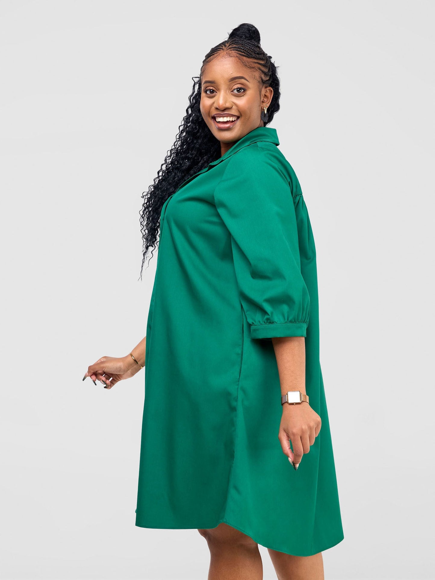 Vivo Reba Tent Shirt Dress - Green