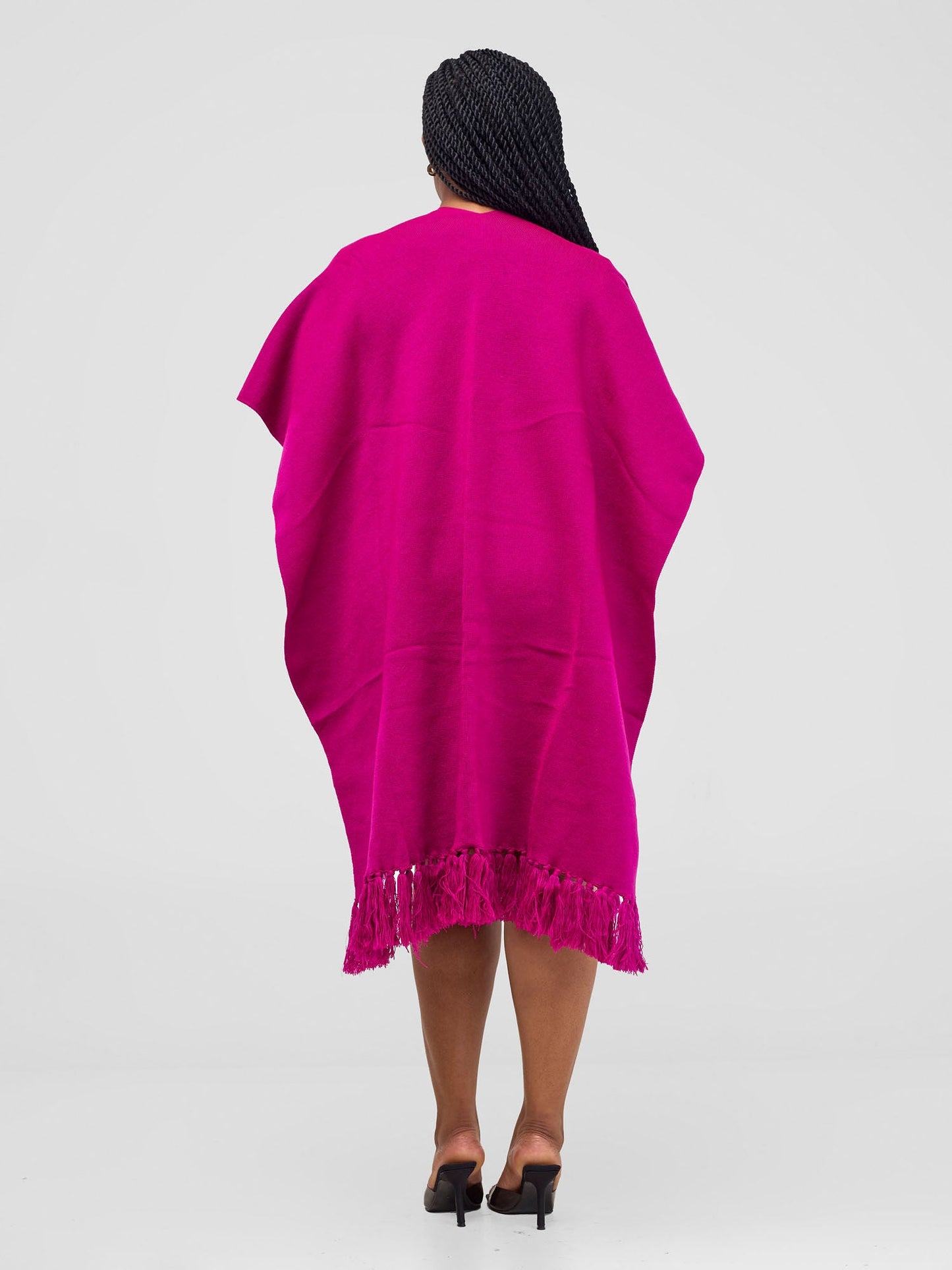 Vivo Basic Double Layered Wrap Poncho - Fuschia