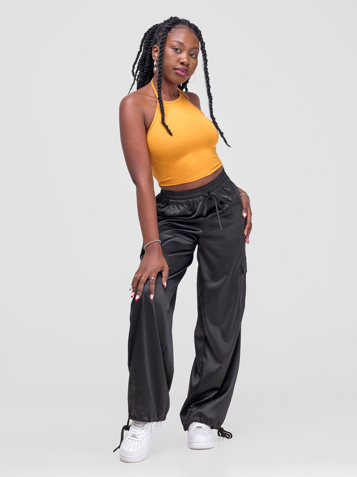 Zoya Basic Halter Tie Top - Orange