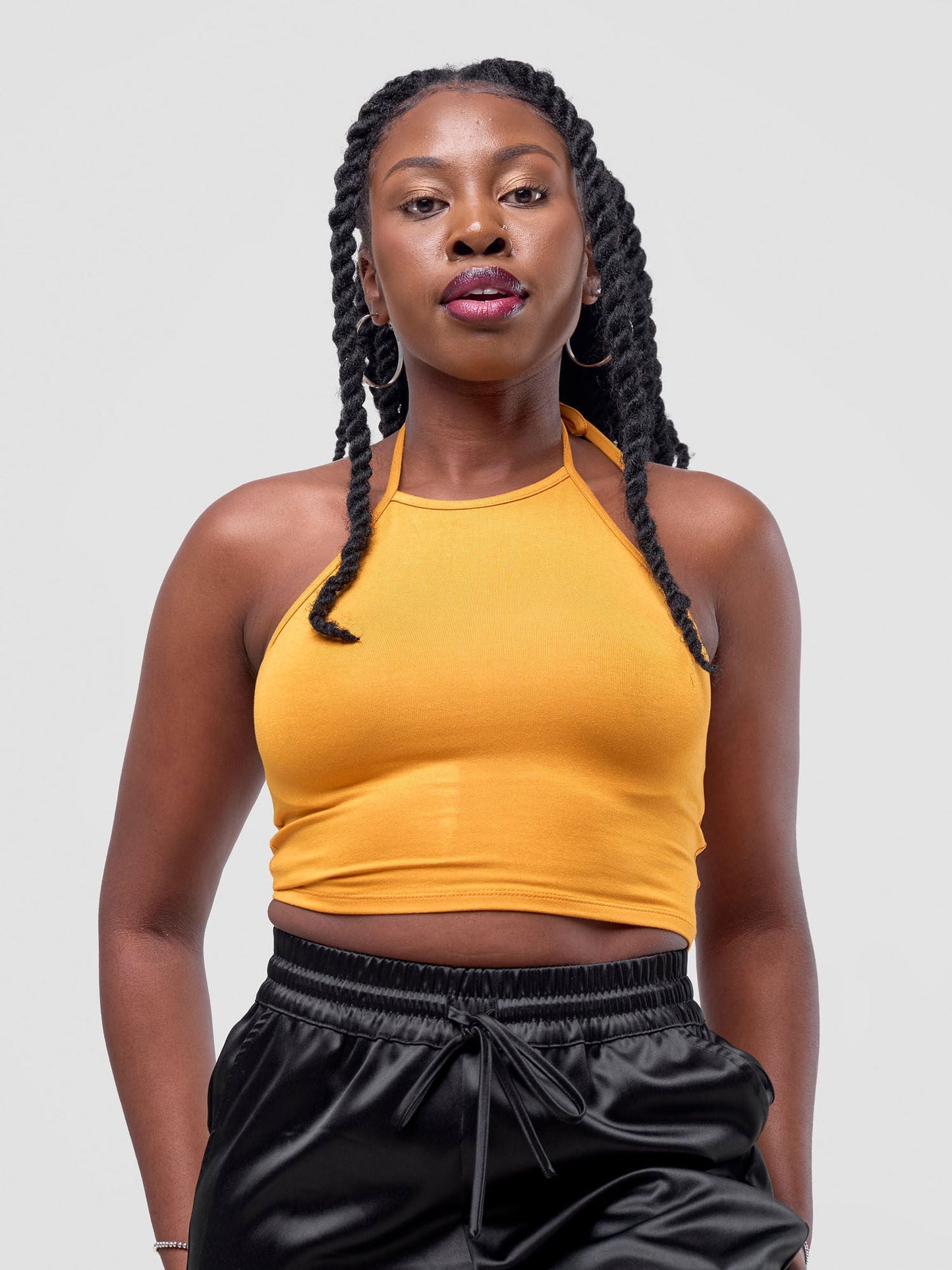 Zoya Basic Halter Tie Top - Orange