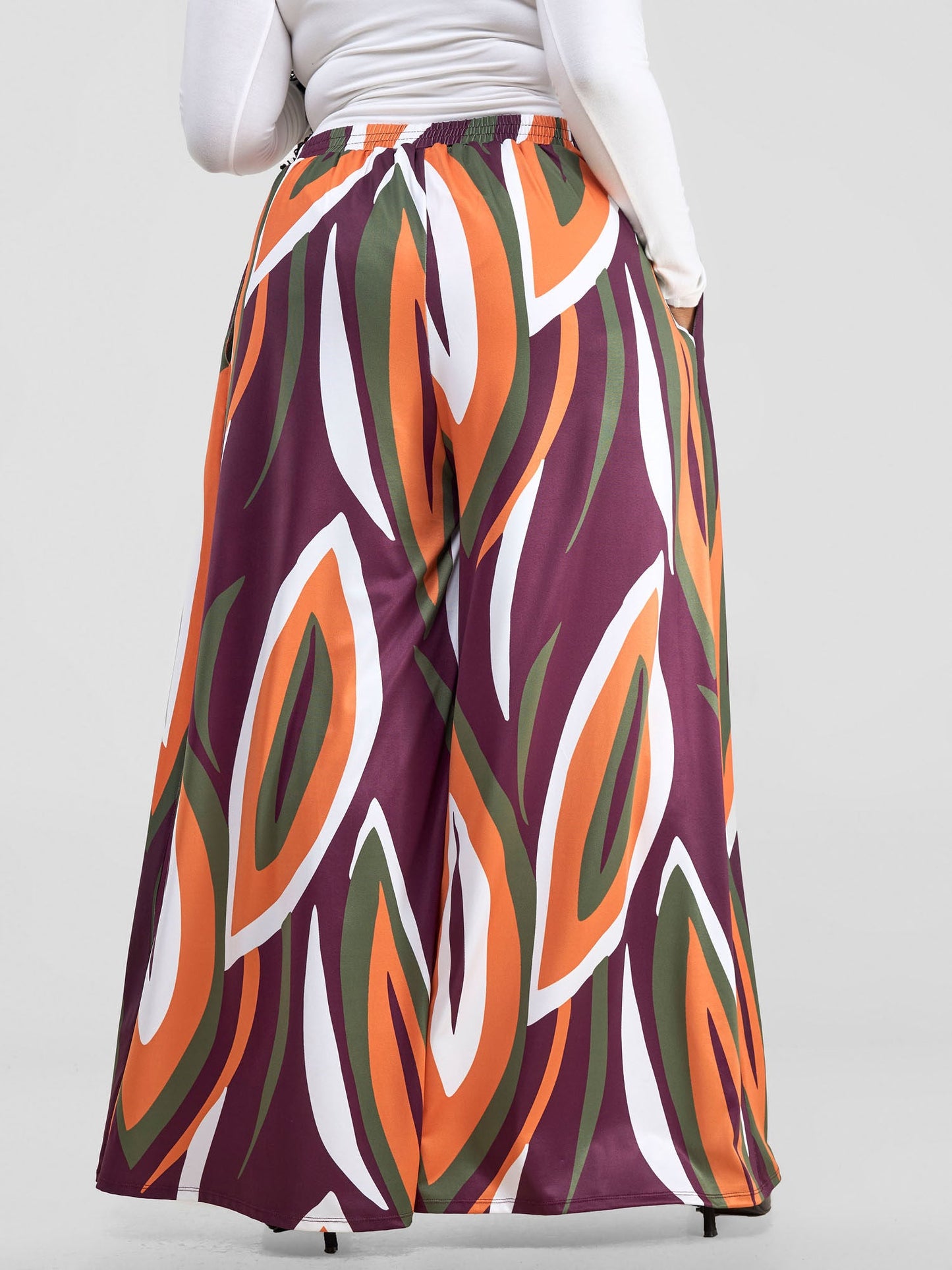 Vivo Kala Palazzo Pants - Burgundy / Hunters Bemba Print