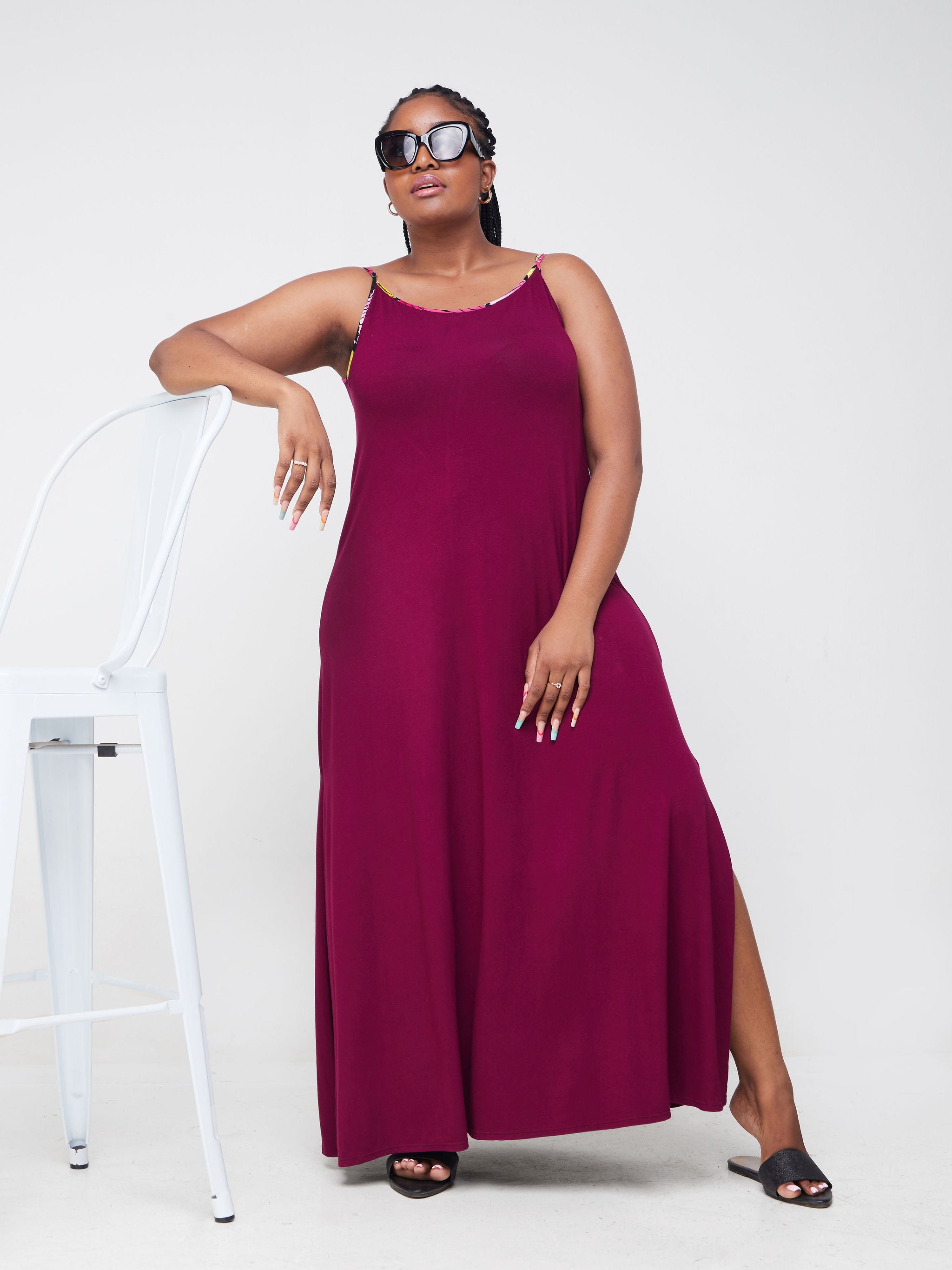 Vivo Arusha Strappy Maxi Dress - Burgundy