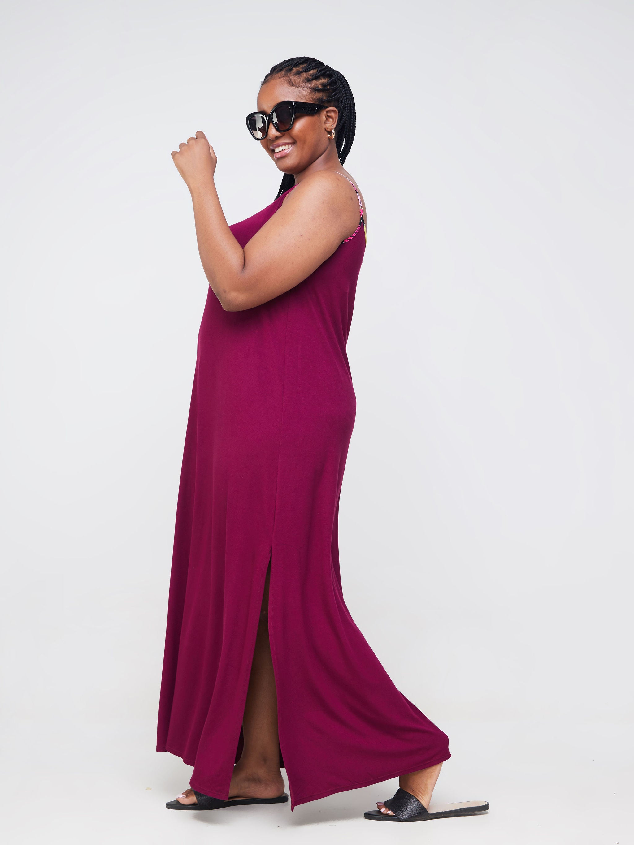 Vivo Arusha Strappy Maxi Dress - Burgundy