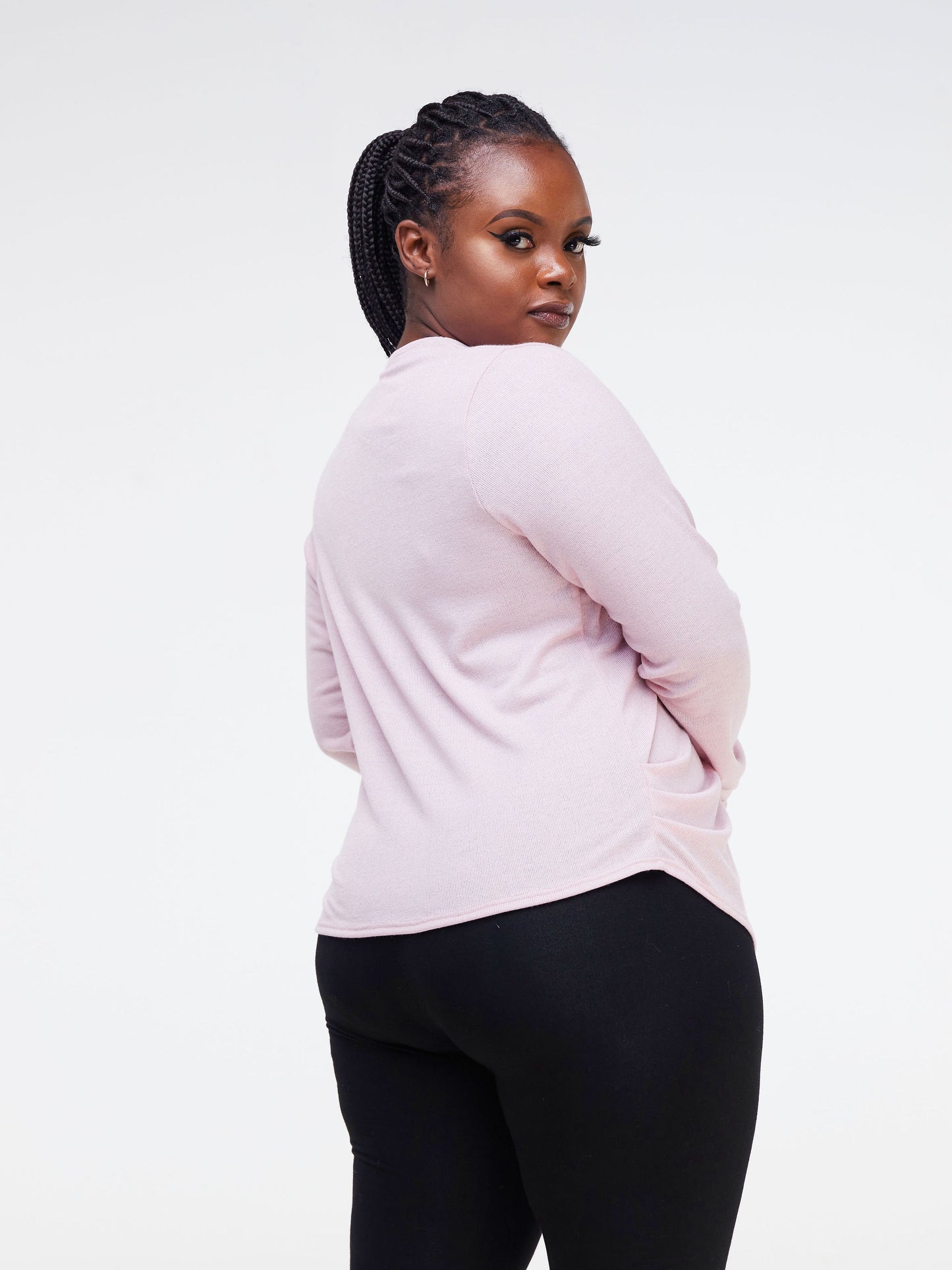 Vivo Short Side Pleat Sweater - Lilac