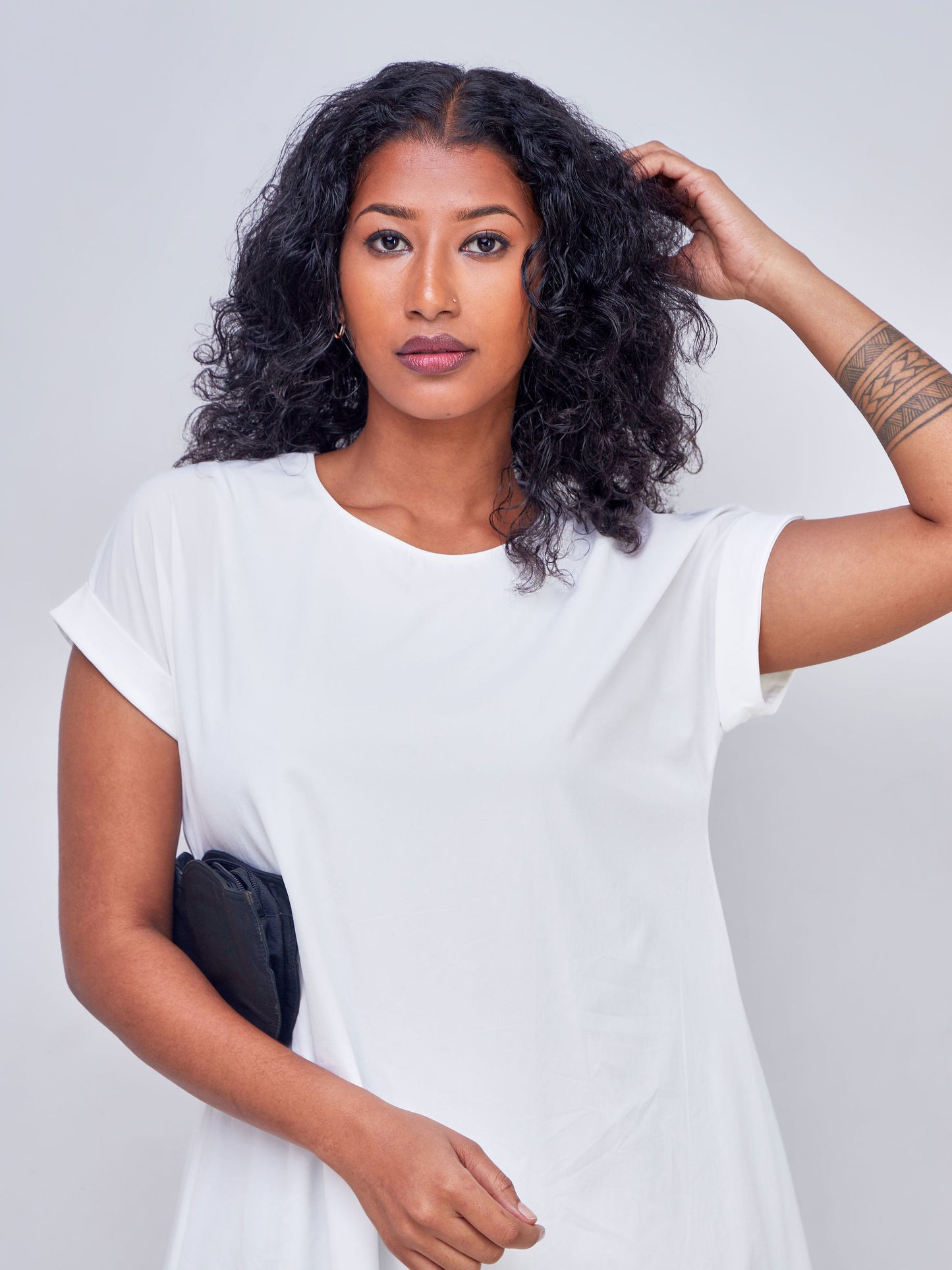 Vivo Pesi Drop Shoulder Tent Dress - White