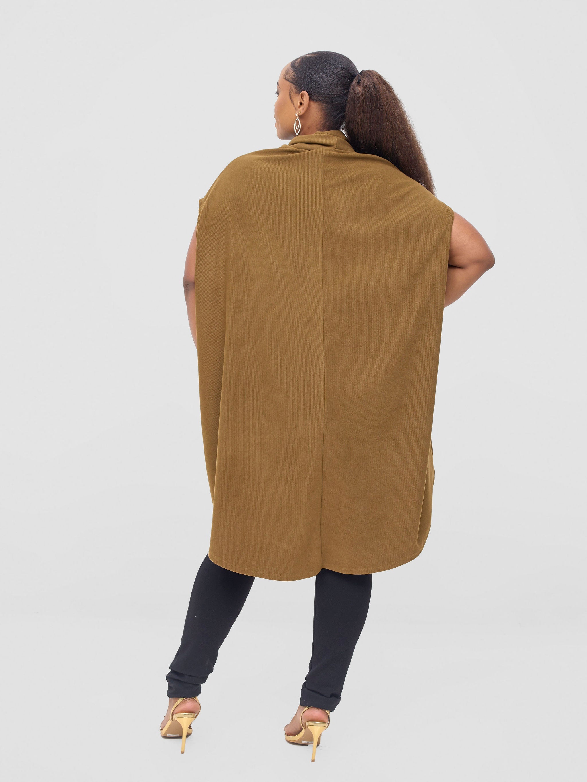 Vivo Binti High Low Poncho - Light Olive