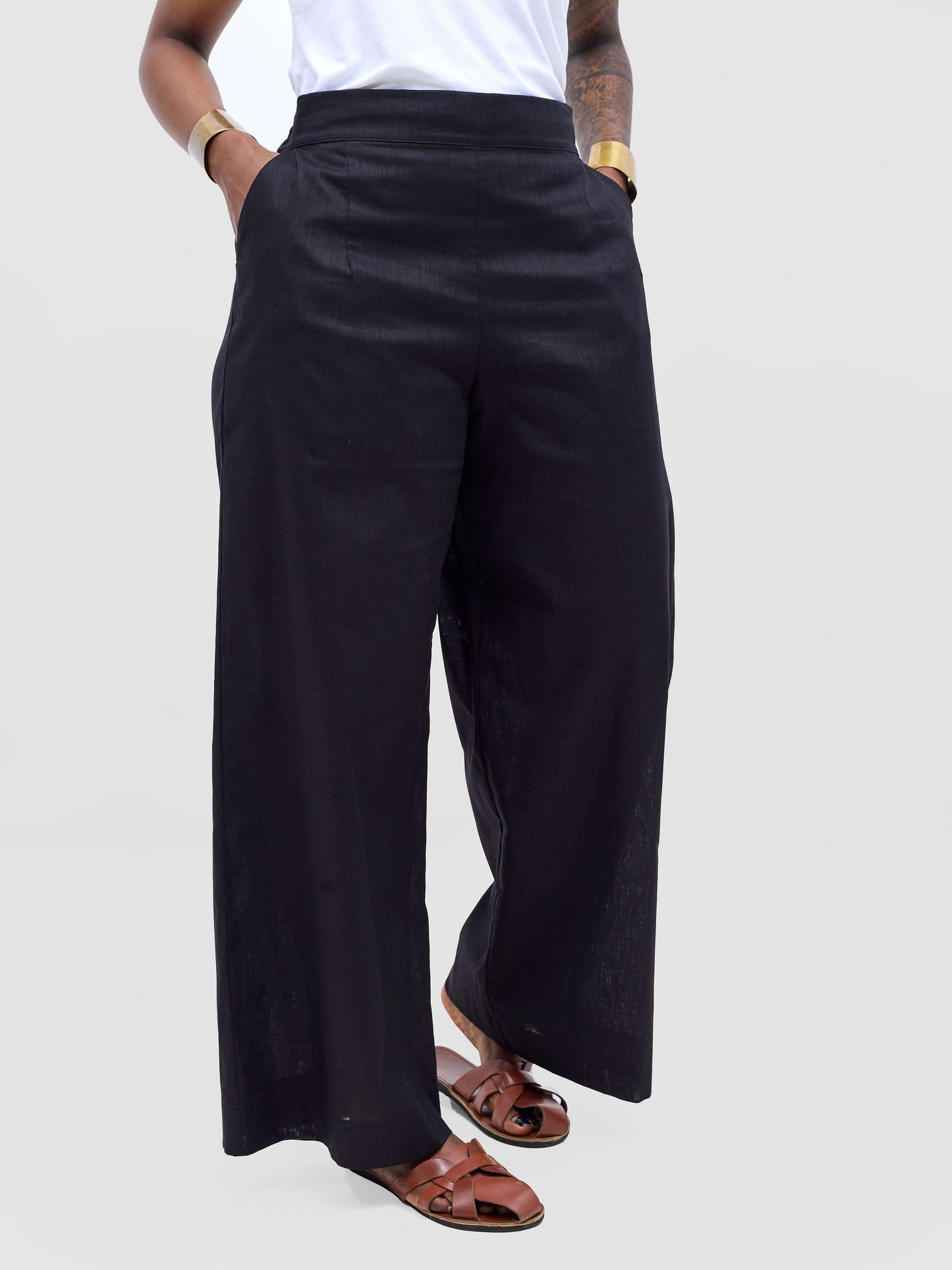 Safari Tiwa Wide Leg Pants - Black