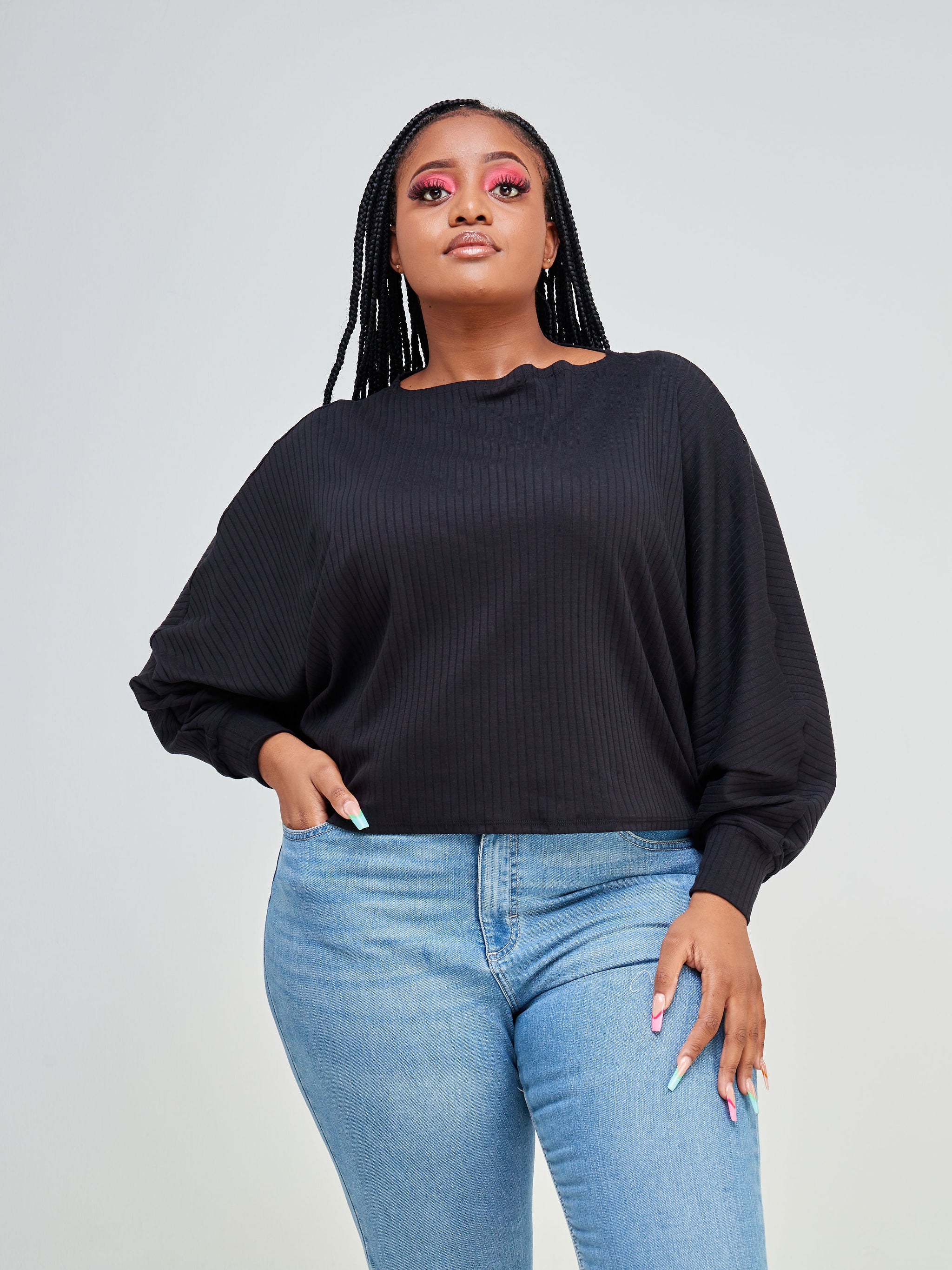 Vivo Bana Ribbed Crop Top - Black