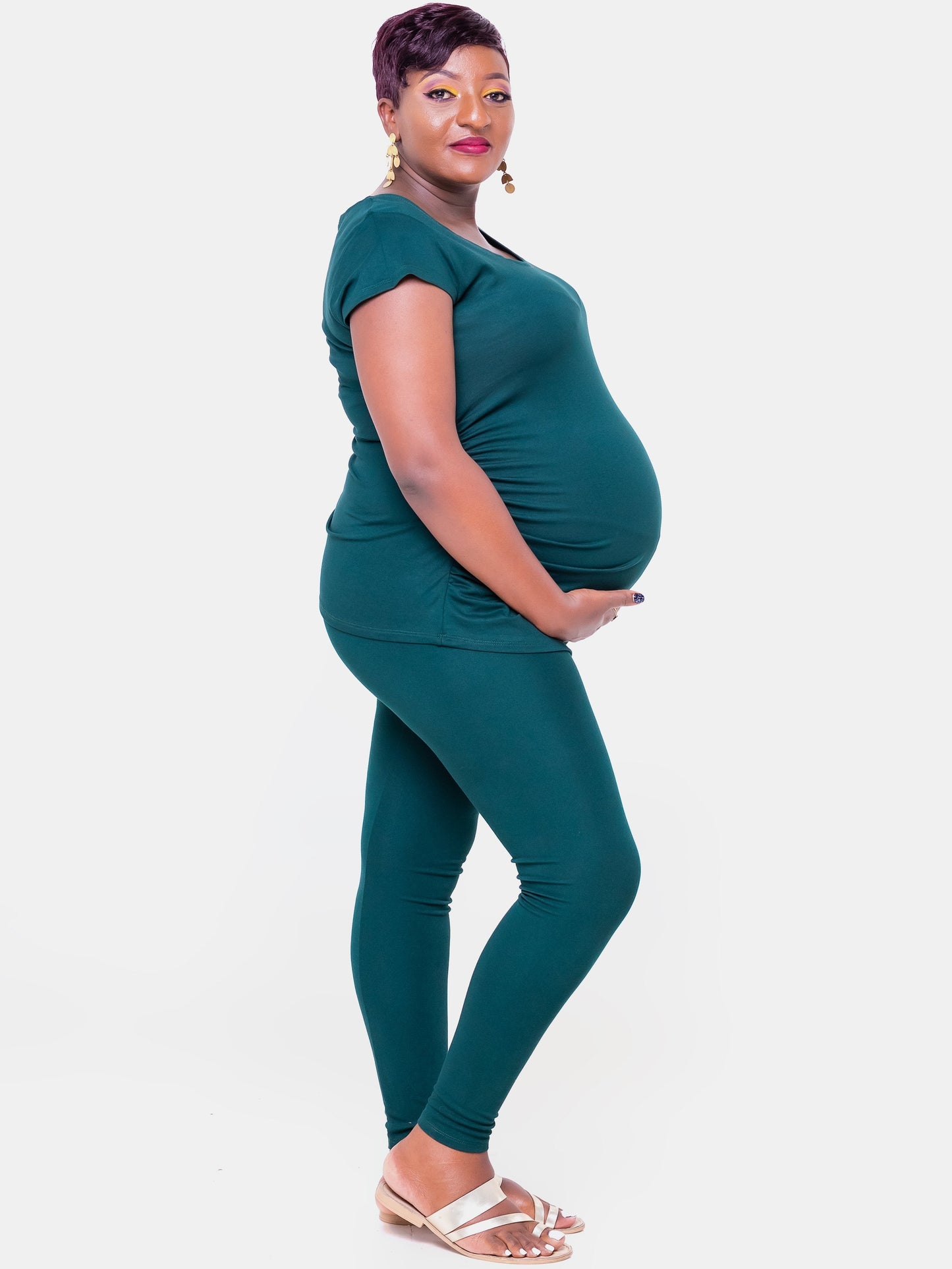 Vivo Basic Maternity Leggings - Dark Green