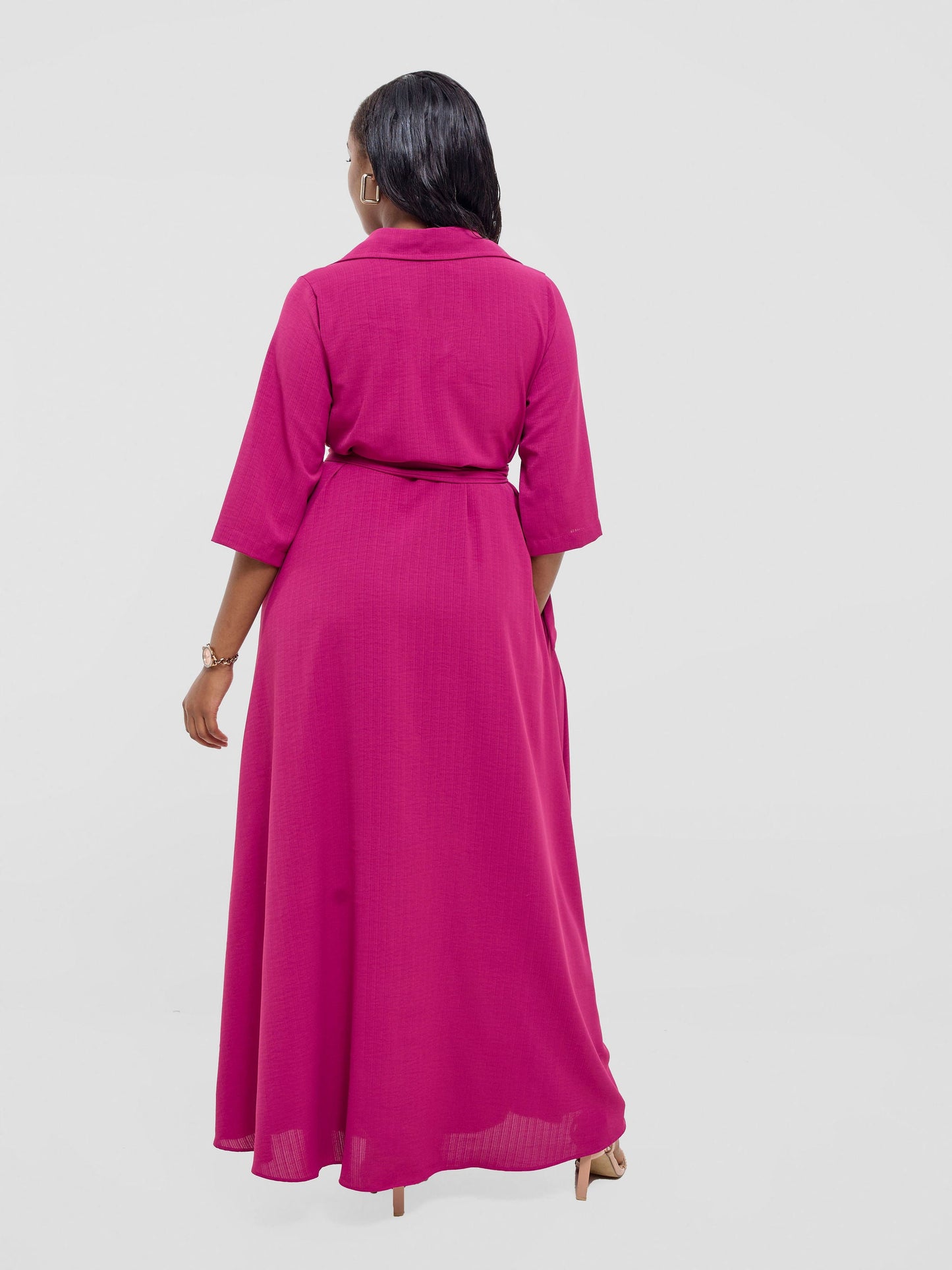 Vivo Yumi Maxi Shirt Dress - Magenta