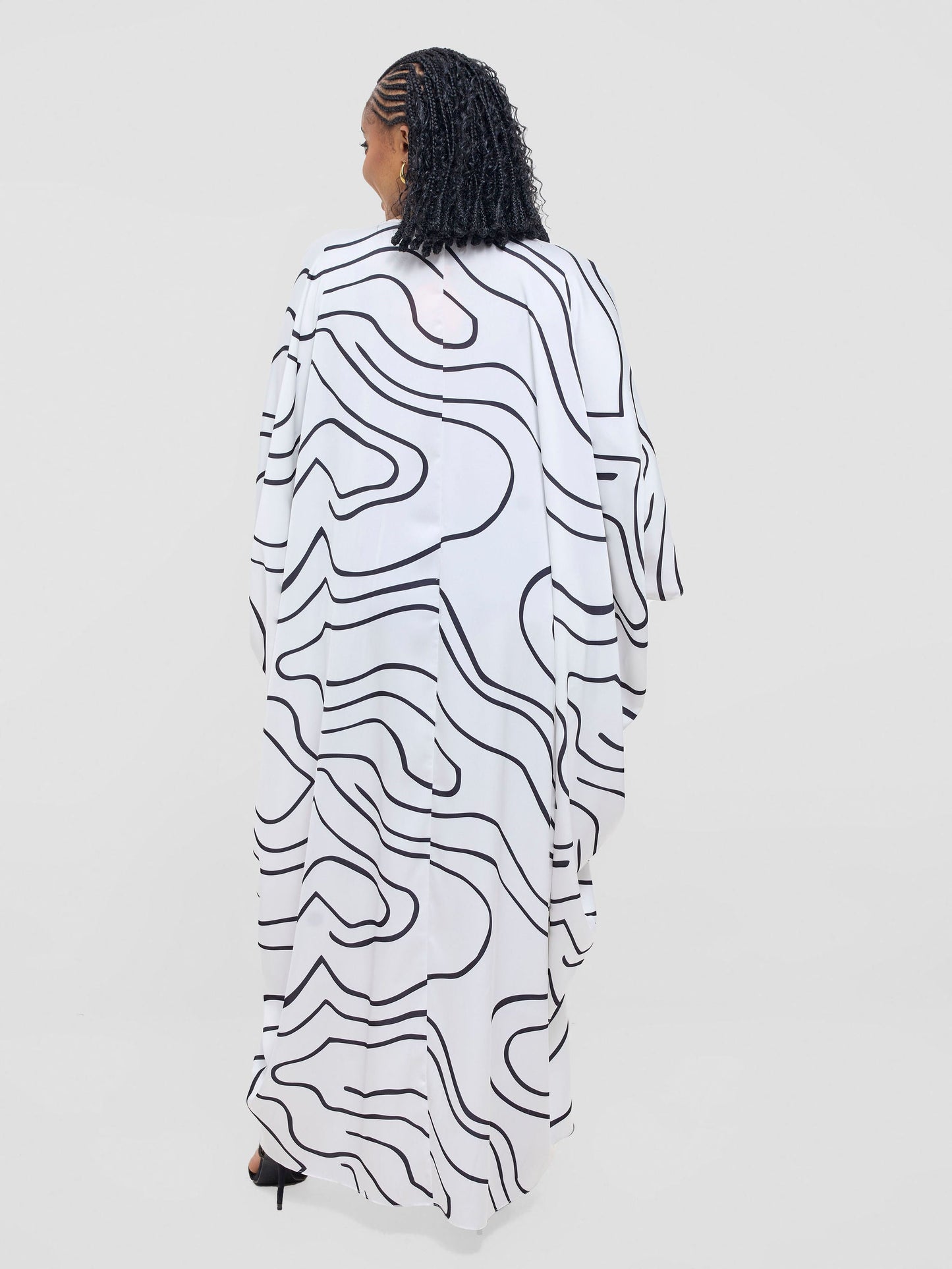 Vivo Lani Maxi Dress - Off White / Black Hini Print