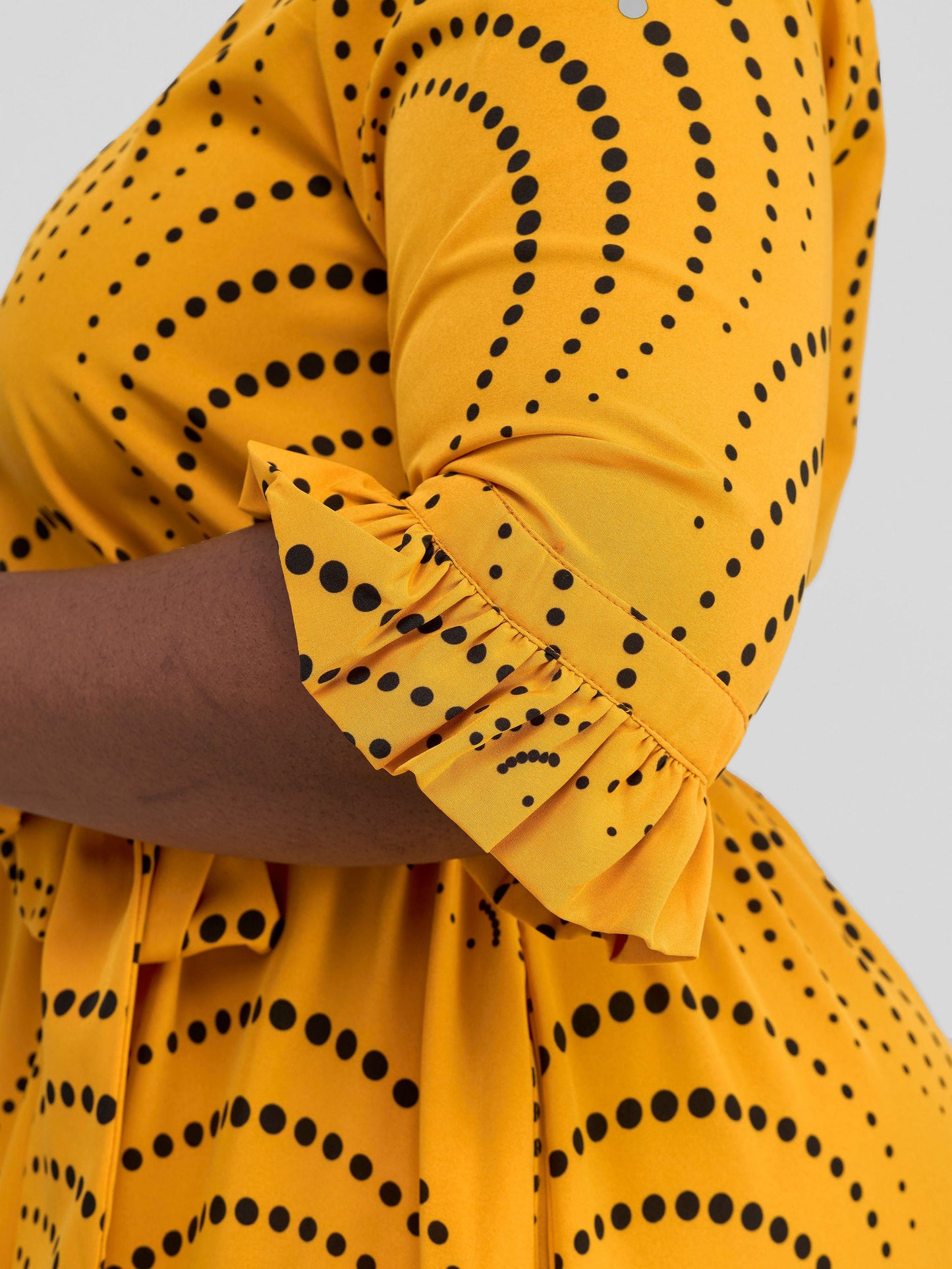 Vivo Nasinka Maxi Shirt Dress - Light Mustard / Black Sinka Print