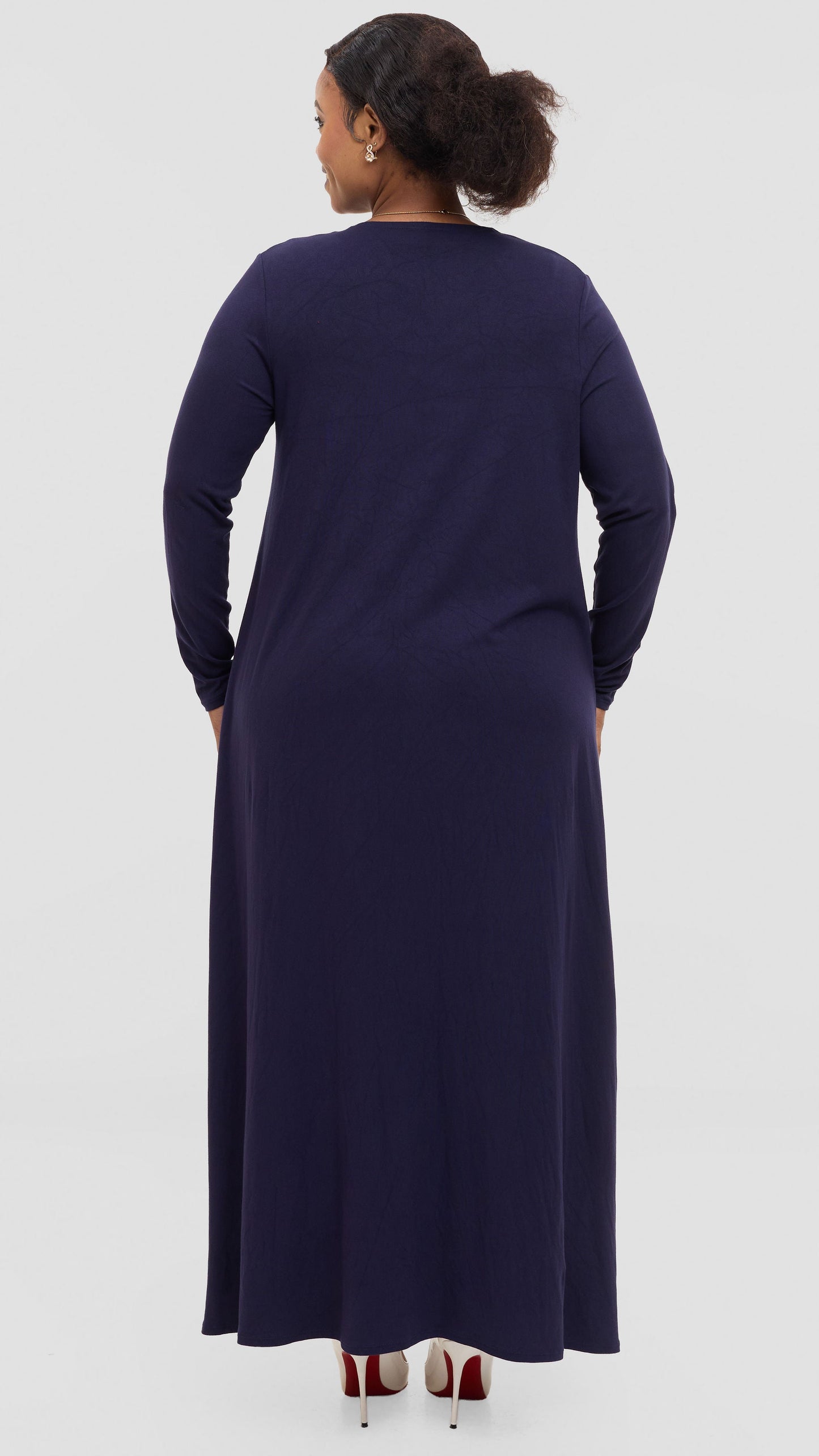 Vivo Long Sleeve Maxi Waterfall in Jersey - Navy