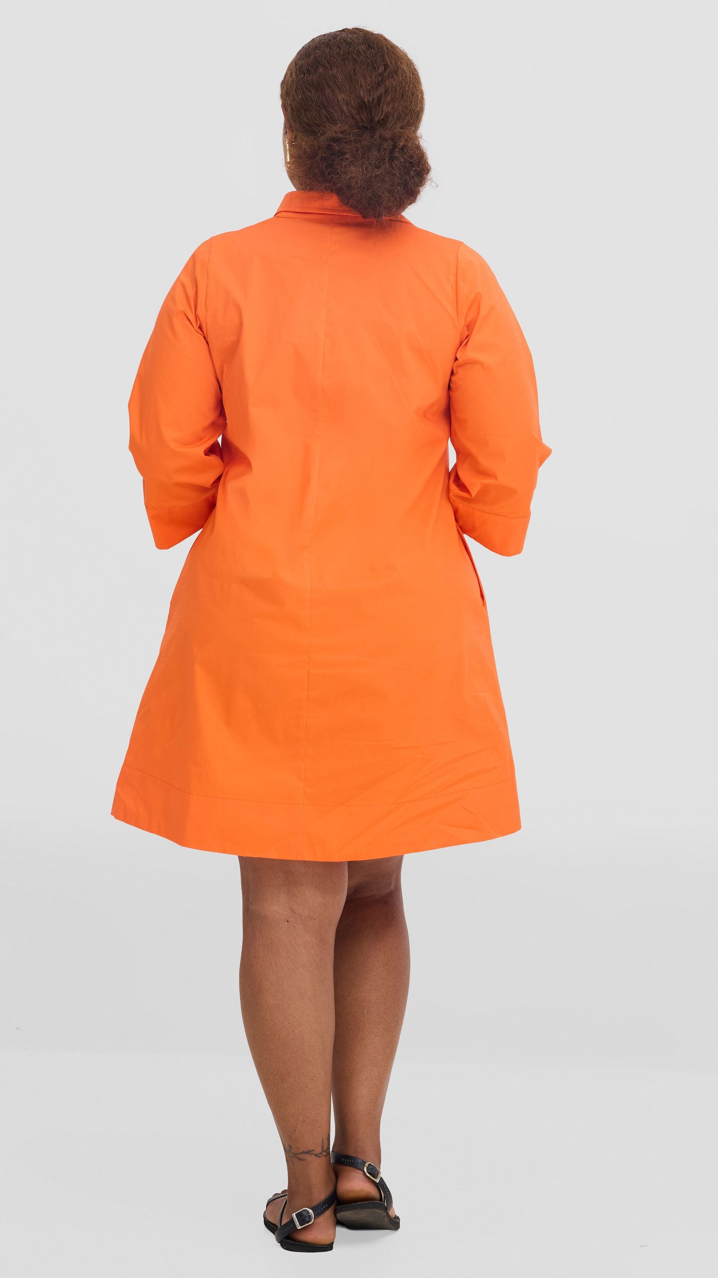 Safari by Vivo Mansi Wide Hem Embroidered Tent Dress - Orange
