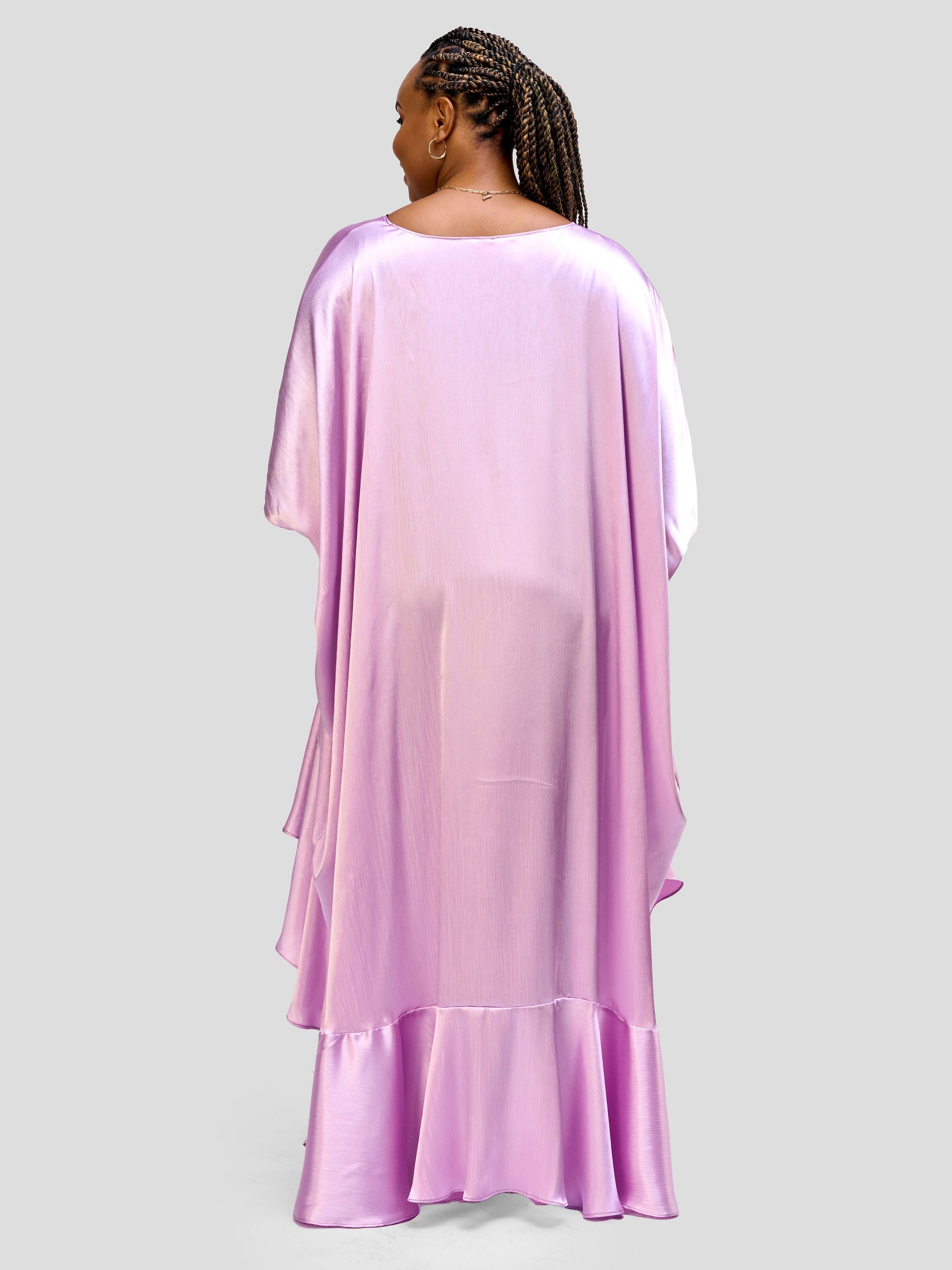 Vivo Nimali Satin Flounce Kimono - Lilac