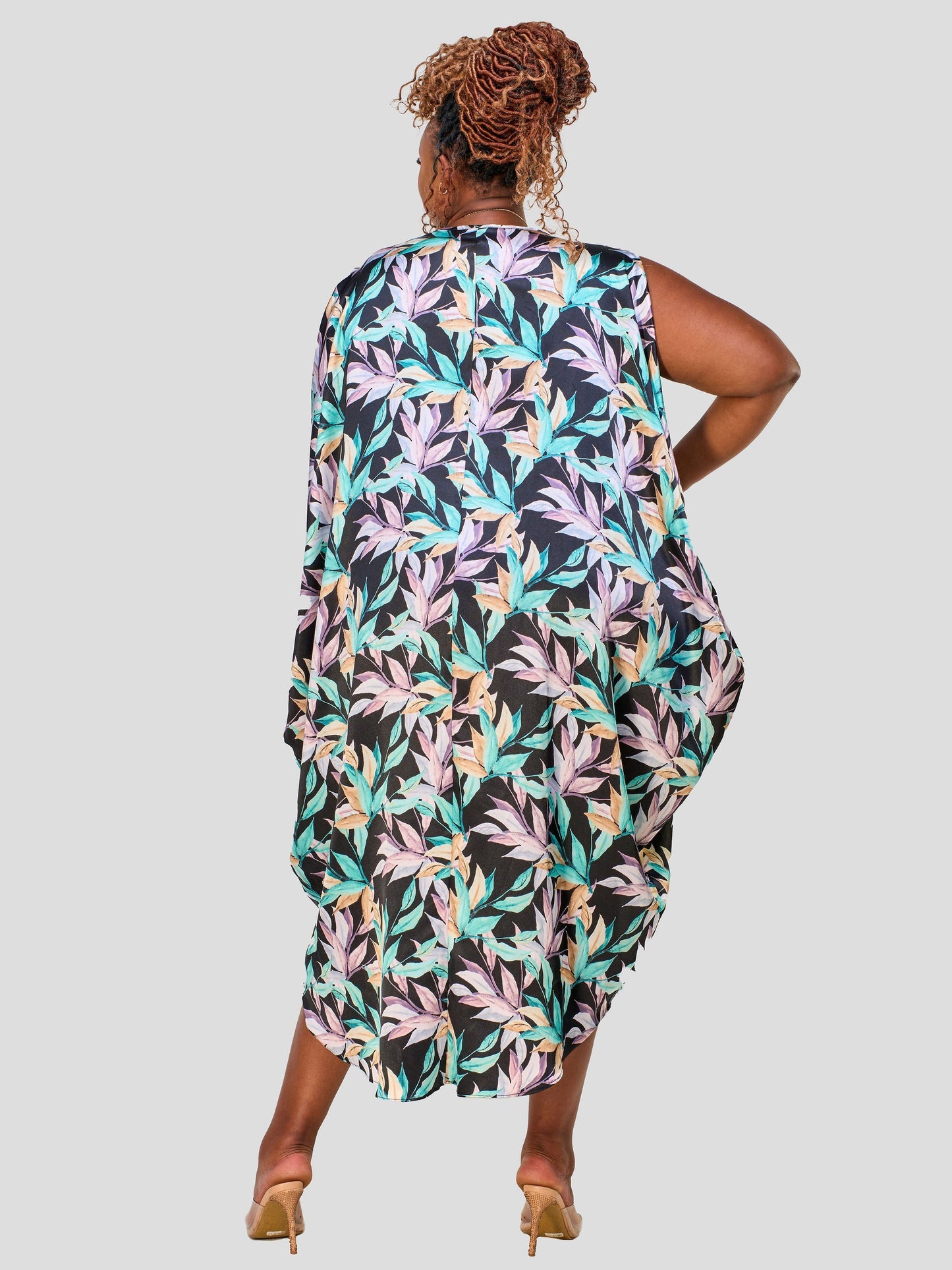 Vivo Nimali High Low Satin Dress - Flora