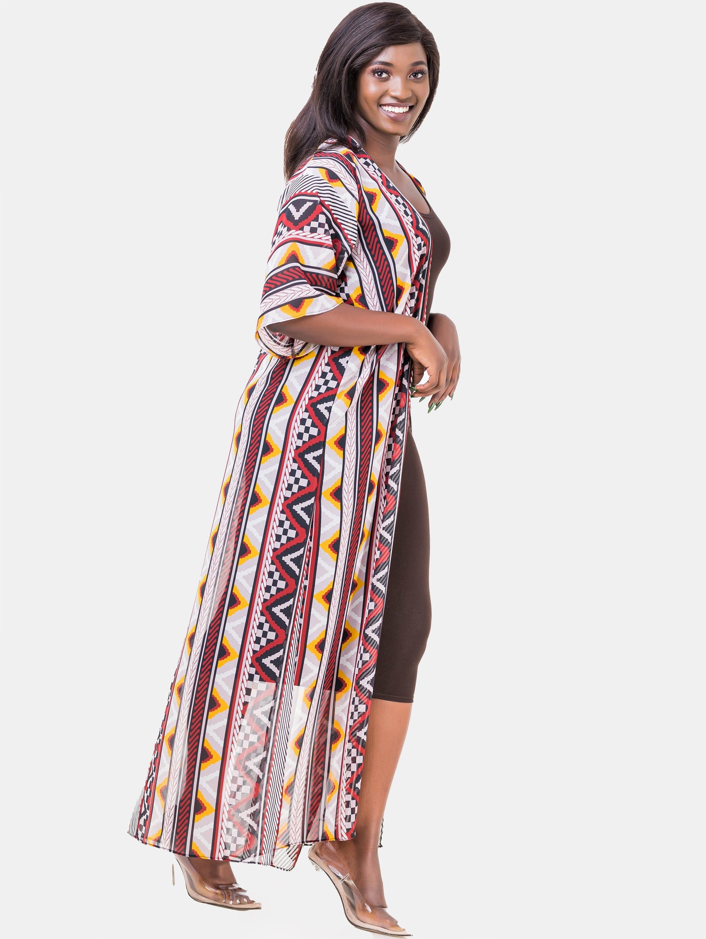Vivo Basic Nandi A-Line Kimono - Pink Print