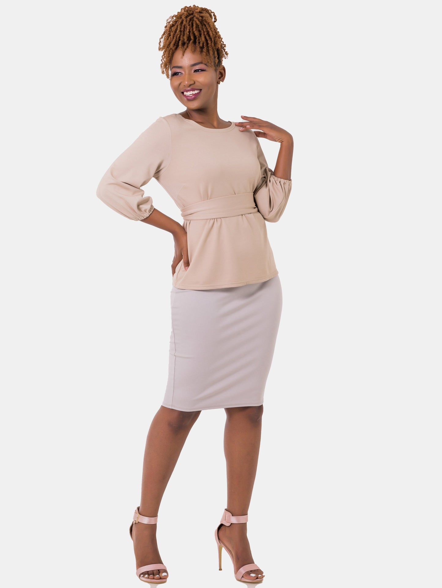 Vivo Basic Pencil Skirt - Buttermilk