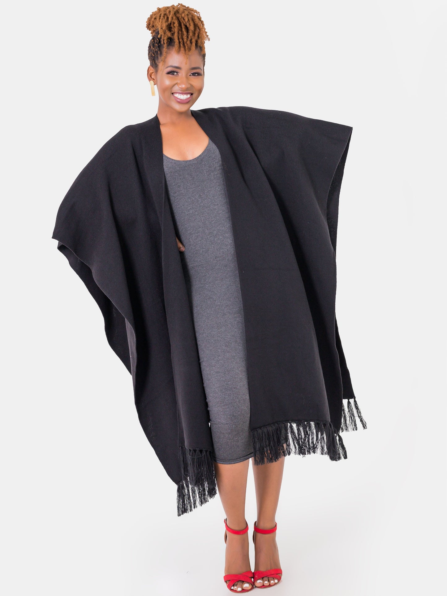 Vivo Reversible Shrug - Black / Rust Pete Print