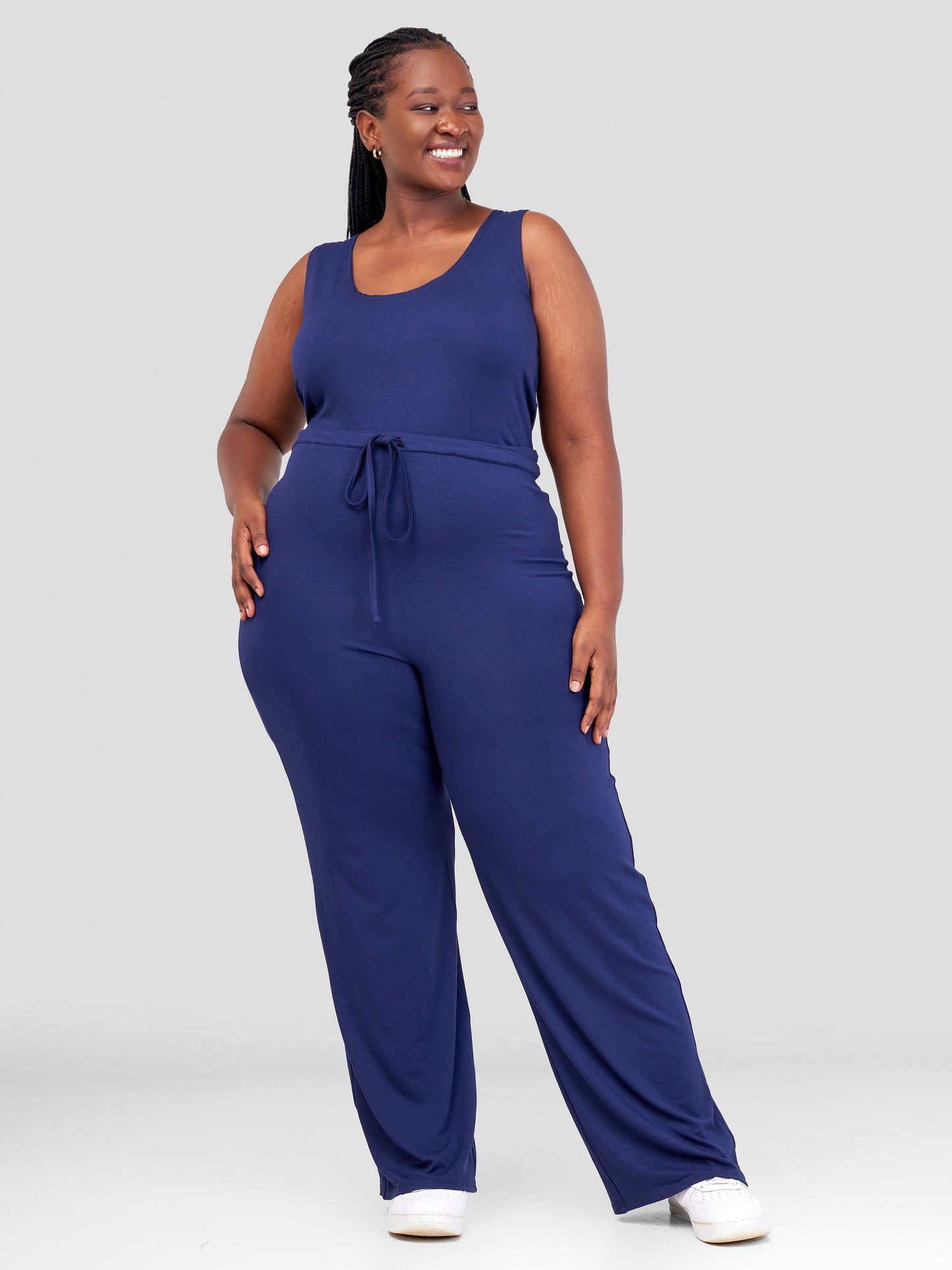 Vivo Jira Scoop Neck Jumpsuit - Navy Blue