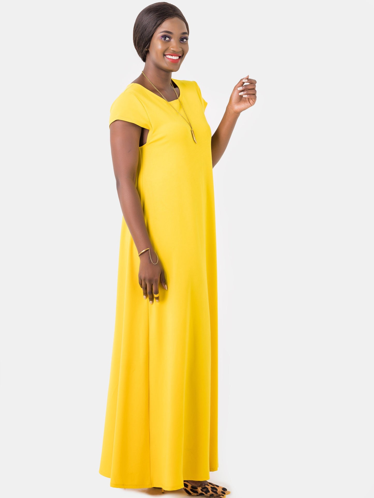 Vivo Kena Tent Maxi Dress - Yellow - Shop Zetu
