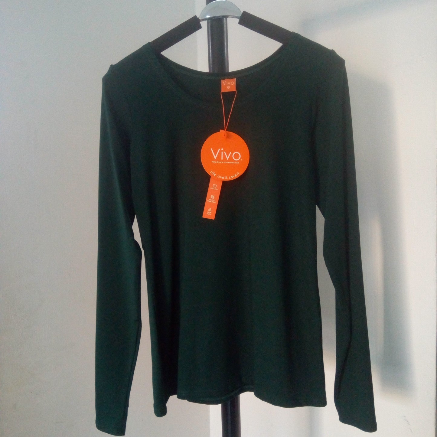 Vivo Basic Long Sleeved Top - Dark Green