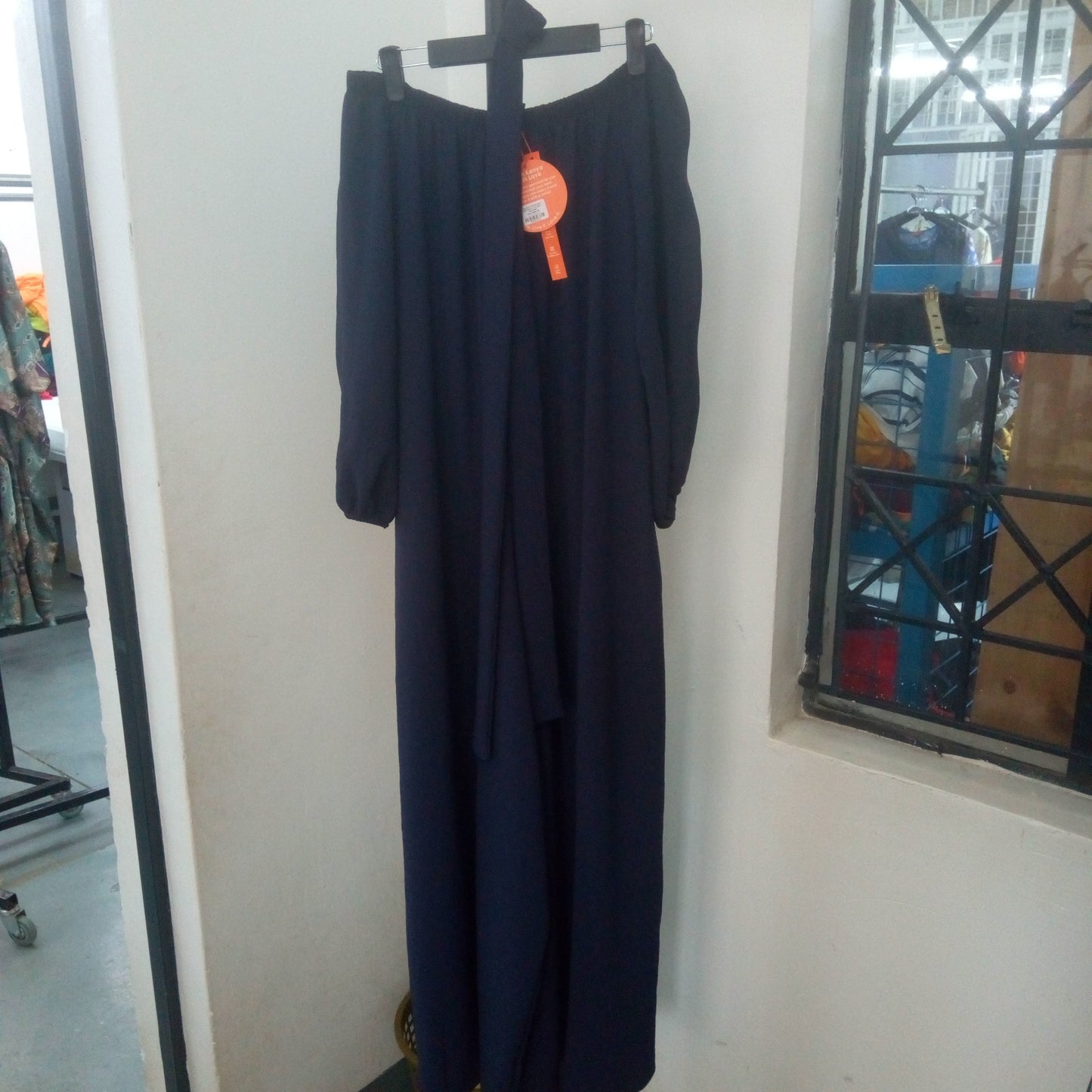 Vivo Dayo Off Shoulder Split Sleeve Jumpsuit - Navy Blue