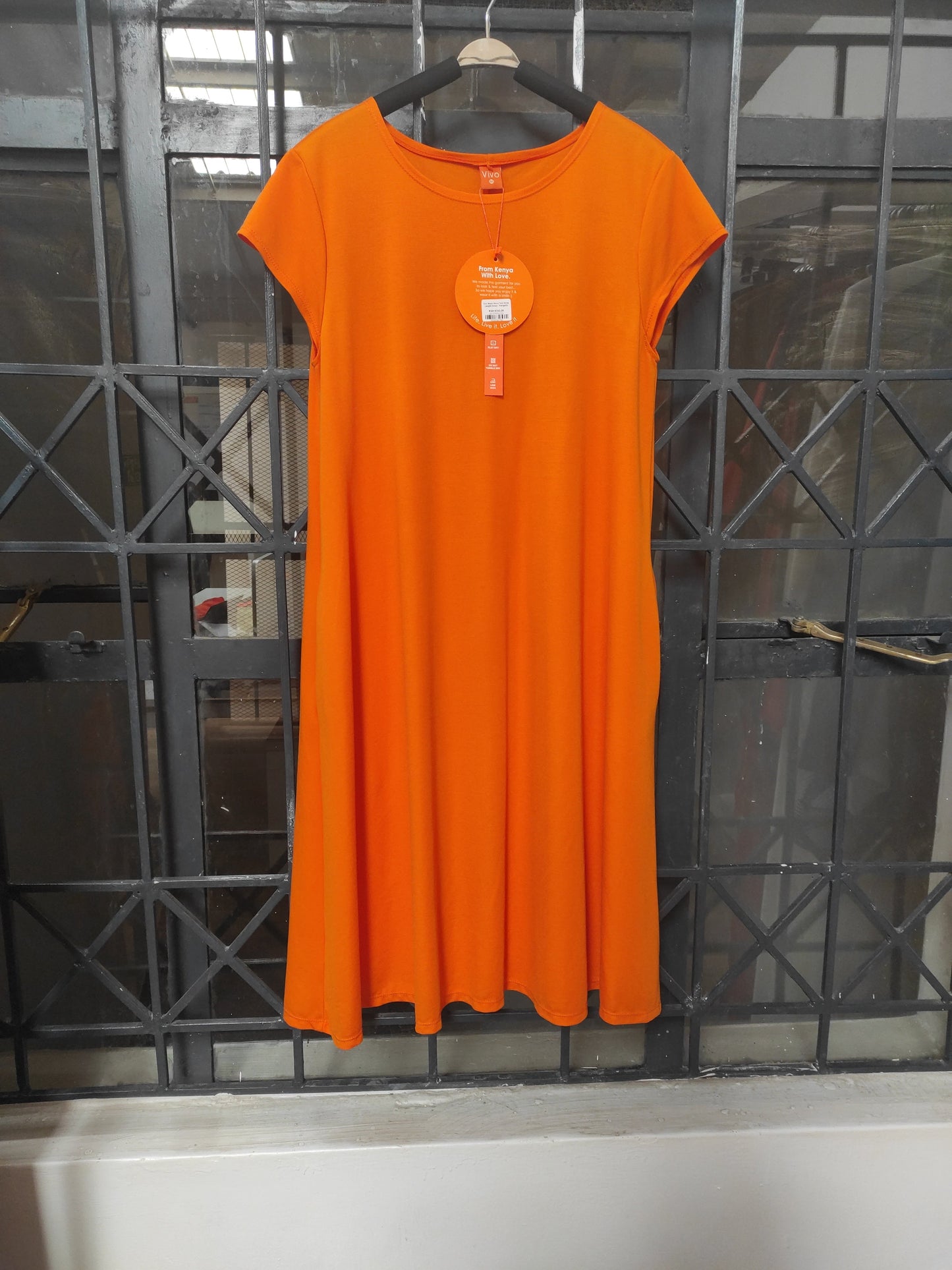 Vivo Basic Kena Tent Knee Length Dress - Marigold