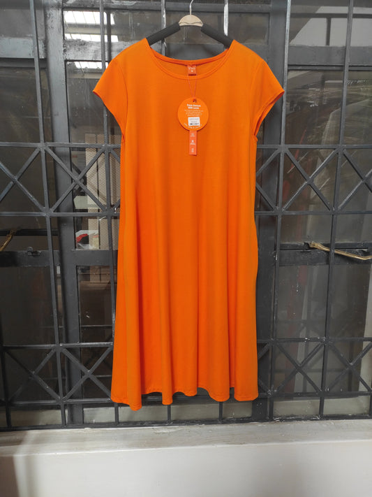 Vivo Basic Kena Tent Knee Length Dress - Marigold