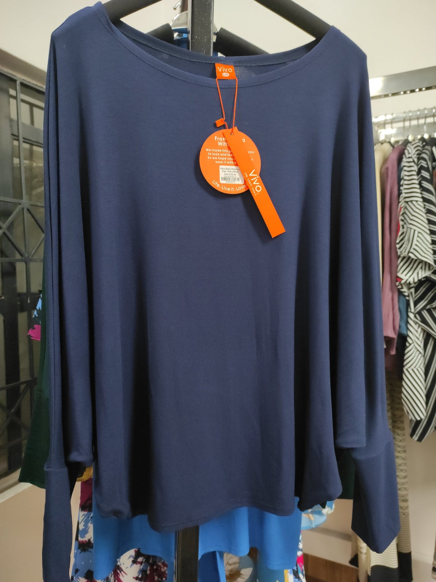 Vivo Basic Dolman Top - Navy Blue