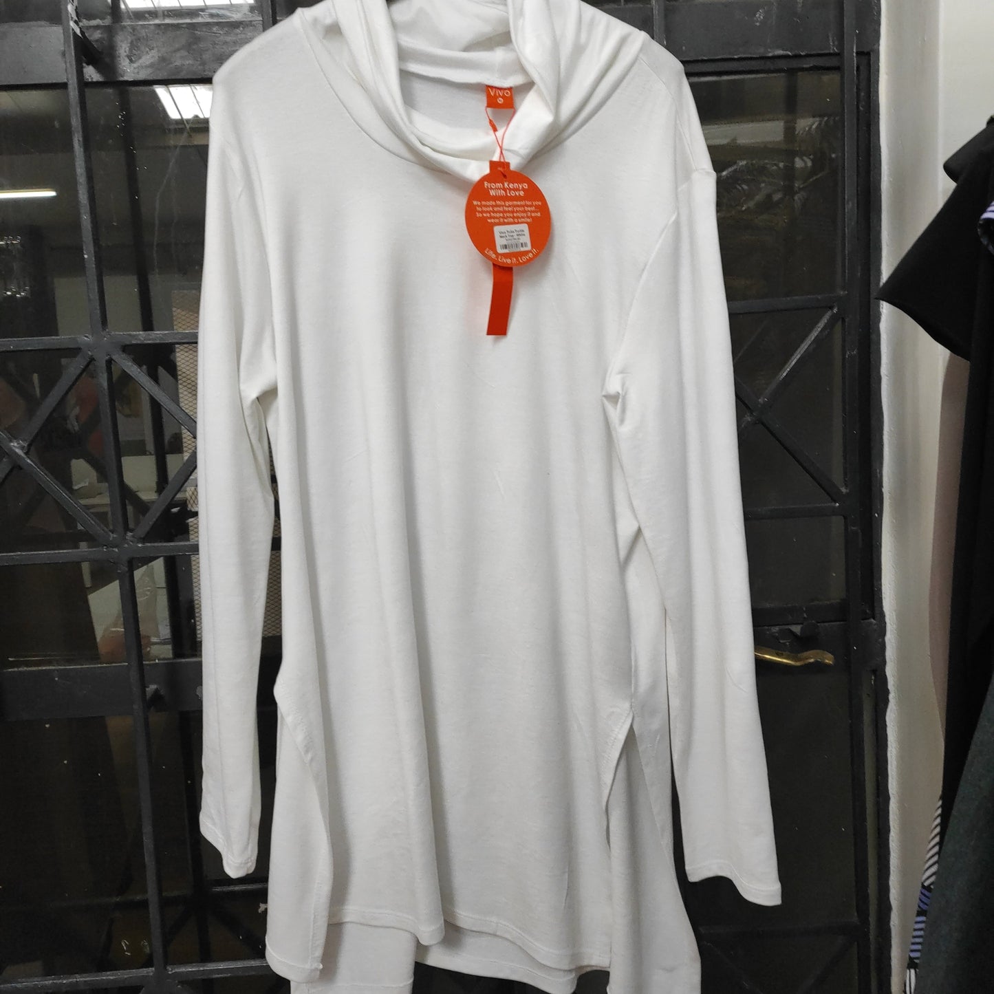 Vivo Tulia Turtle Neck Top - White