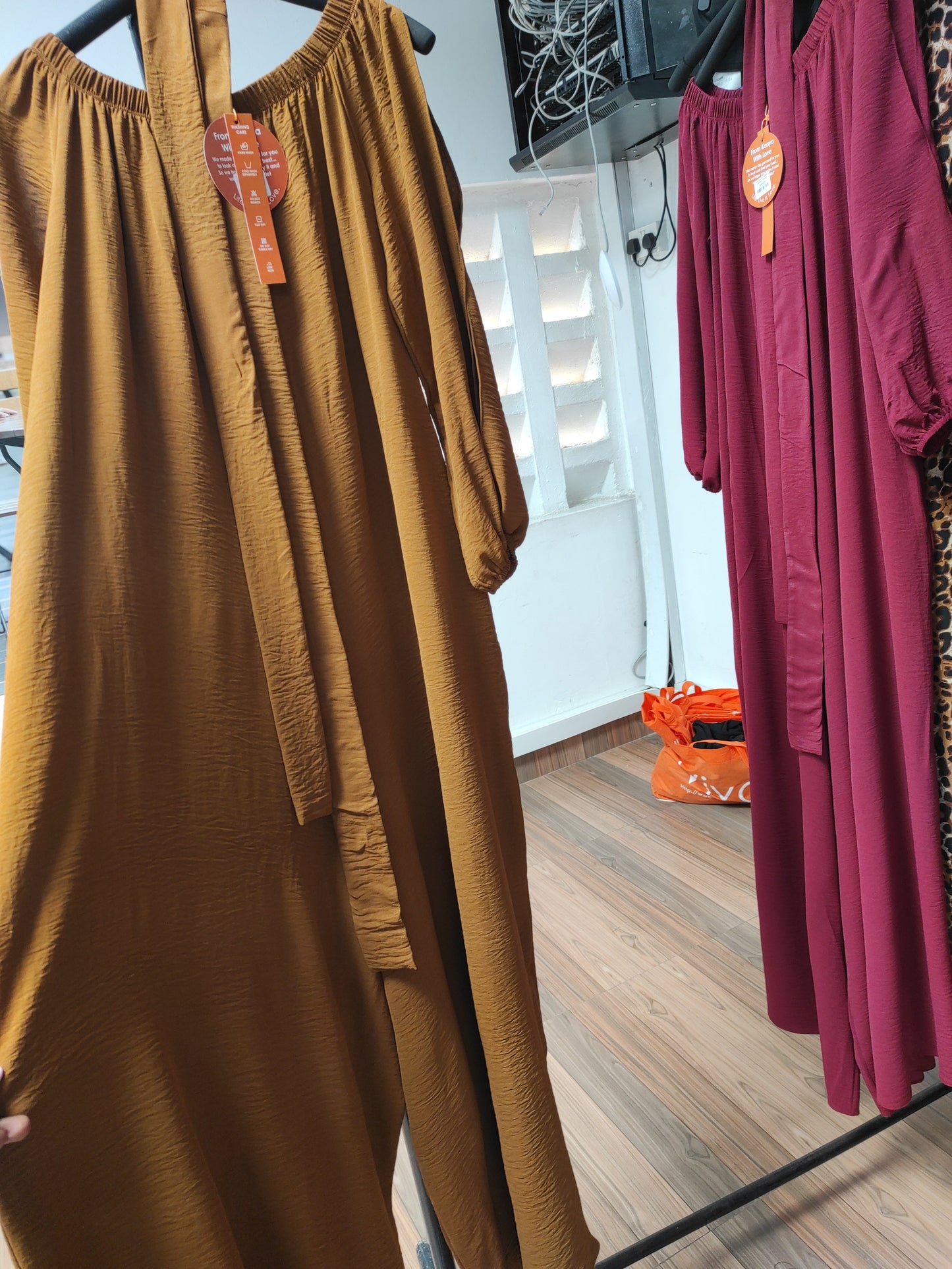 Vivo Dayo Off Shoulder Jumpsuit - Light Brown