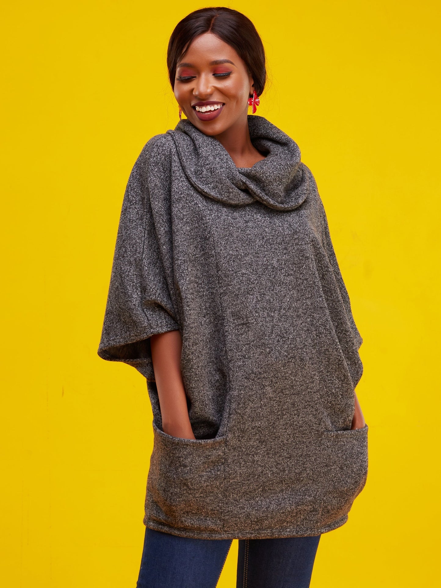 Vivo J.O Sweater Top - Dark Grey