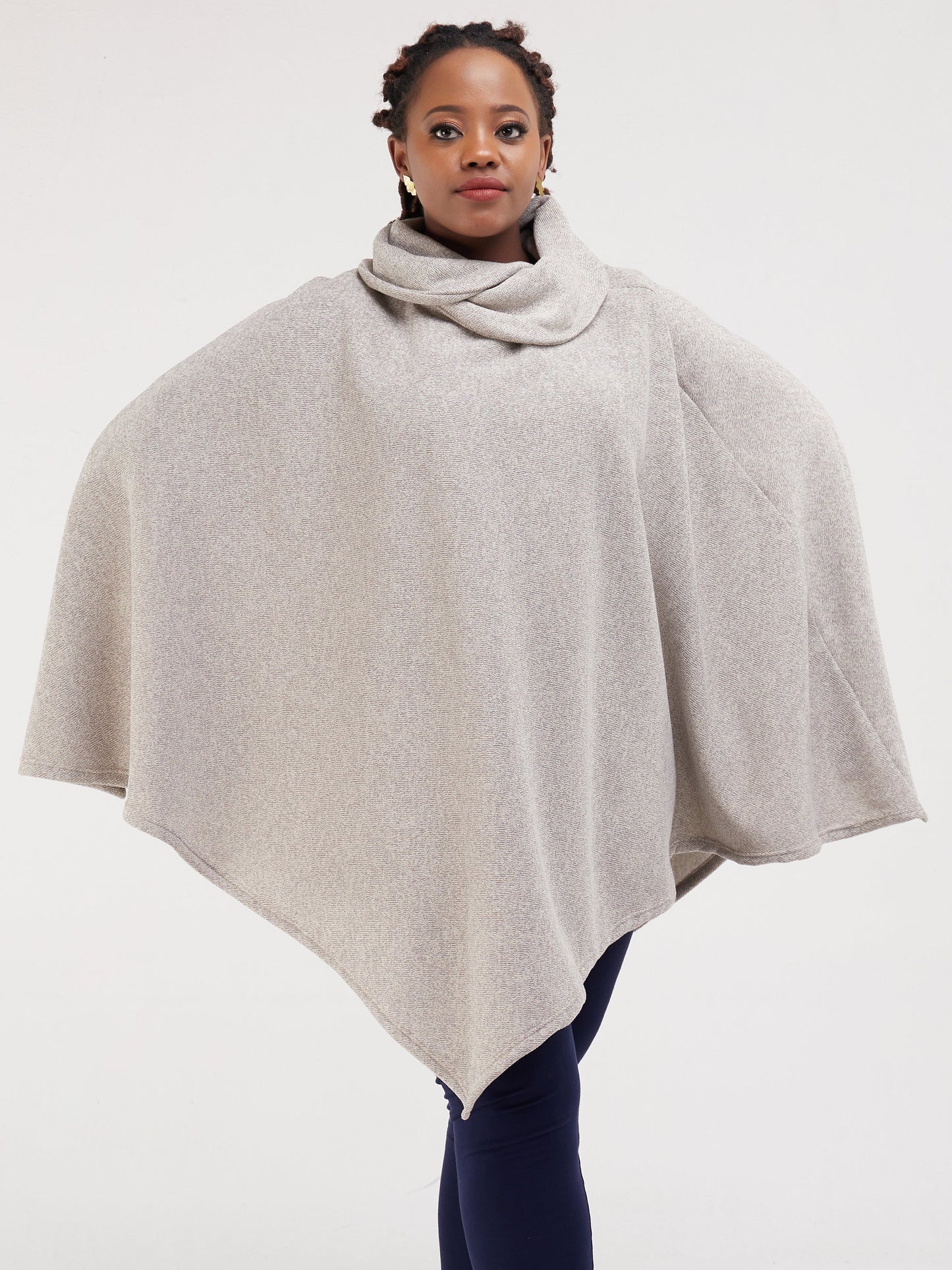Vivo Issa Asymmetric Poncho - Buttermilk