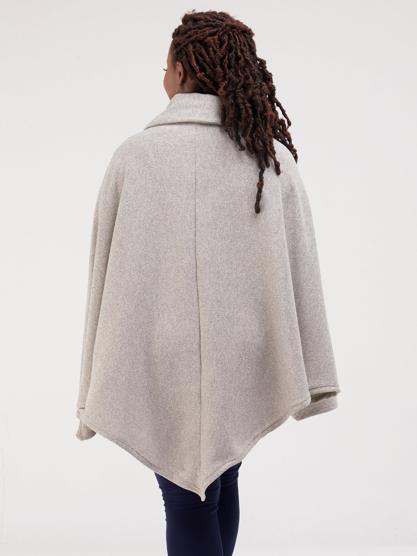Vivo Issa Asymmetric Poncho - Buttermilk