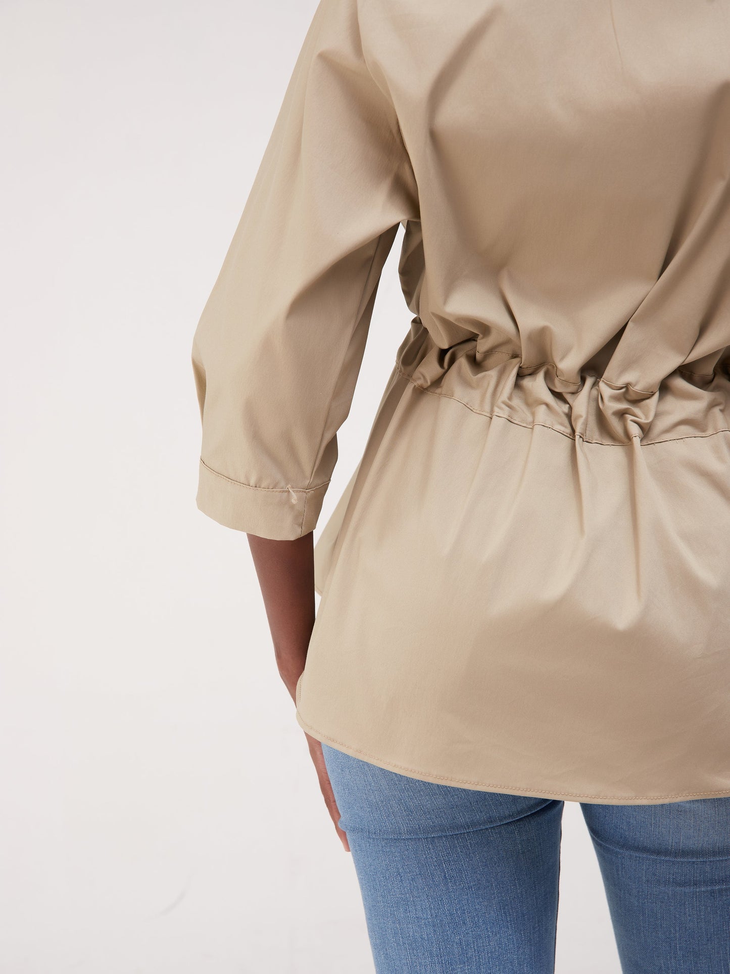 Safari Huru Peplum Shacket - Sand