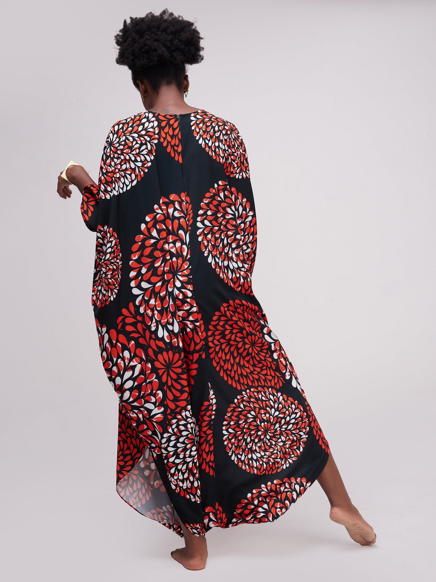 Vivo Alek Wide Jumpsuit - Orange / Black Print