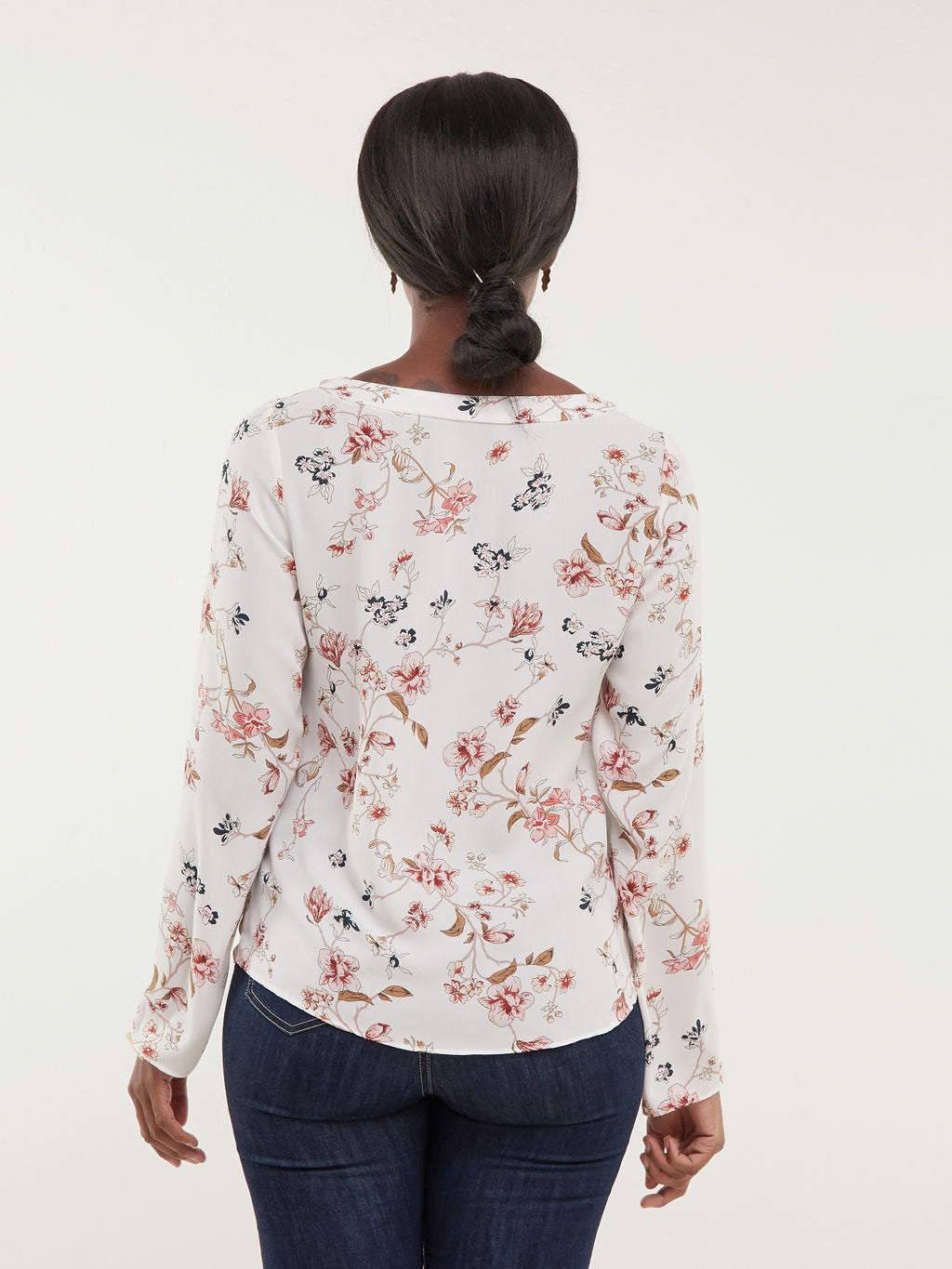 Vivo Sierra Chiffon Top - Red Floral Print