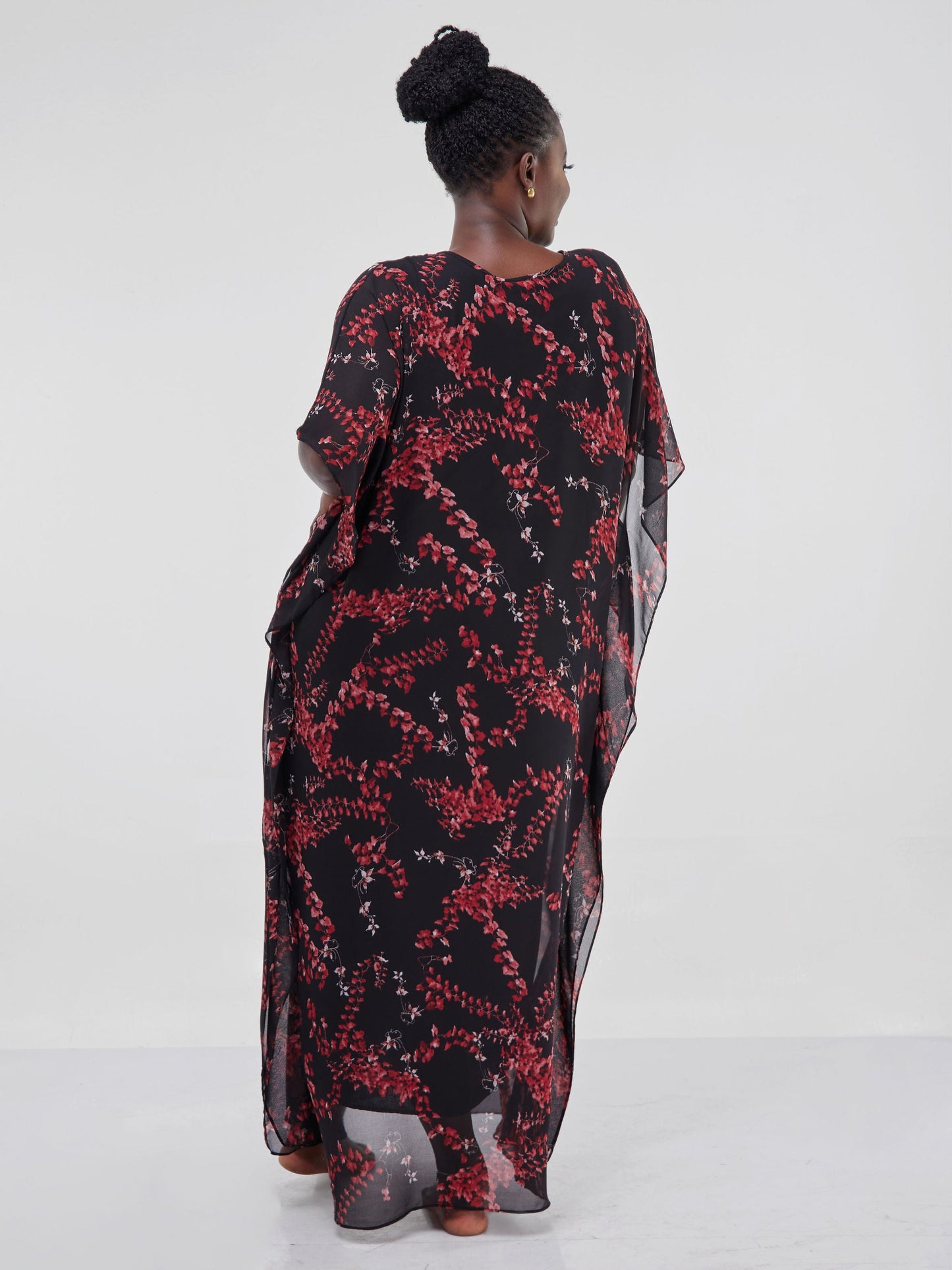 Vivo Sierra Maxi Kaftan - Red Leaf Print