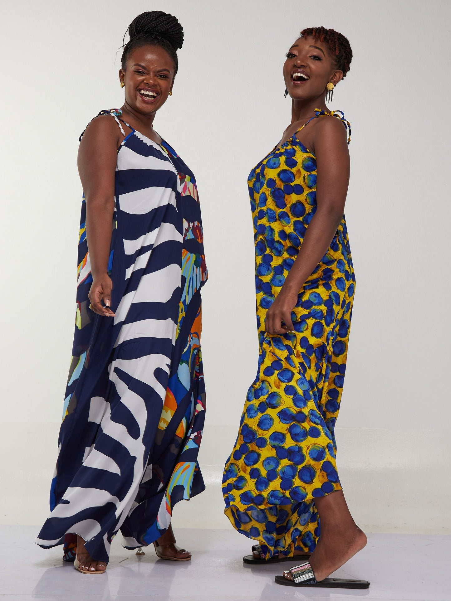 Safari Maisha Strappy Jumpsuit Cover up - Royal Blue Abstract Print