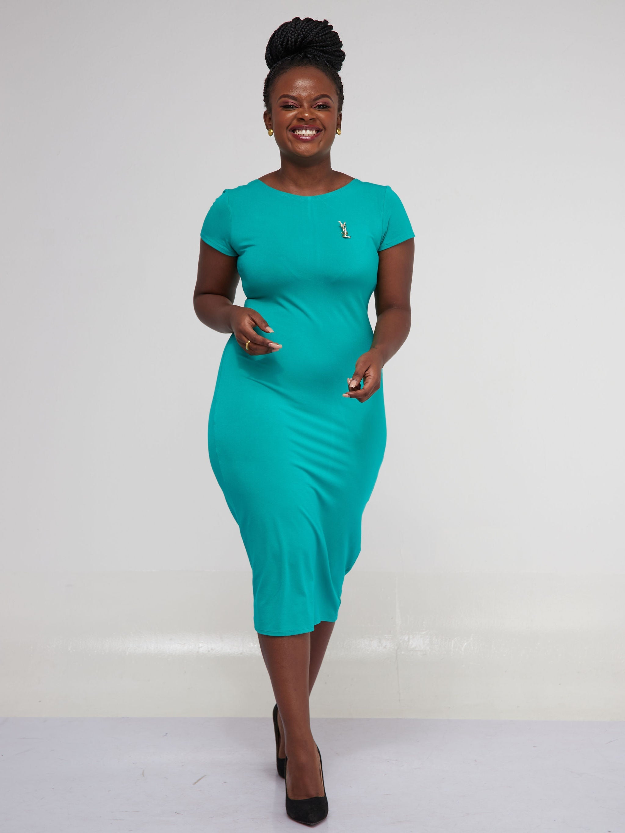 Vivo Basic Cap Sleeve Bodycon - Sea Green