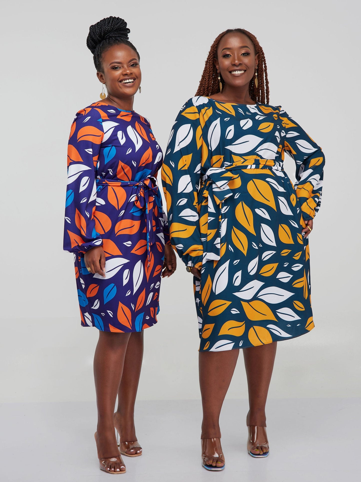 Vivo Zawadi Shift Dress - Purple / Orange Print