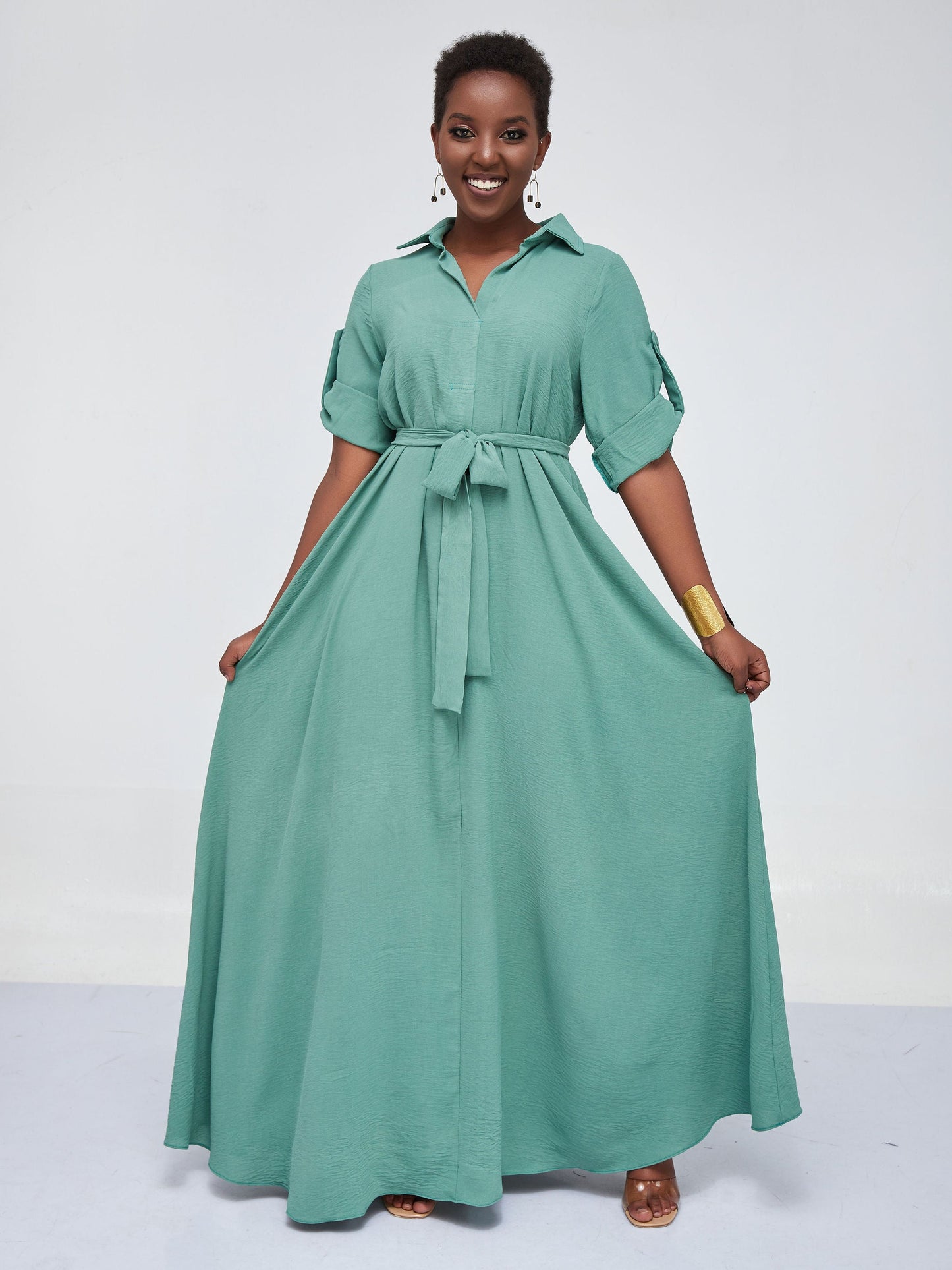 Vivo Dayo Maxi Shirt Dress - Mint Green