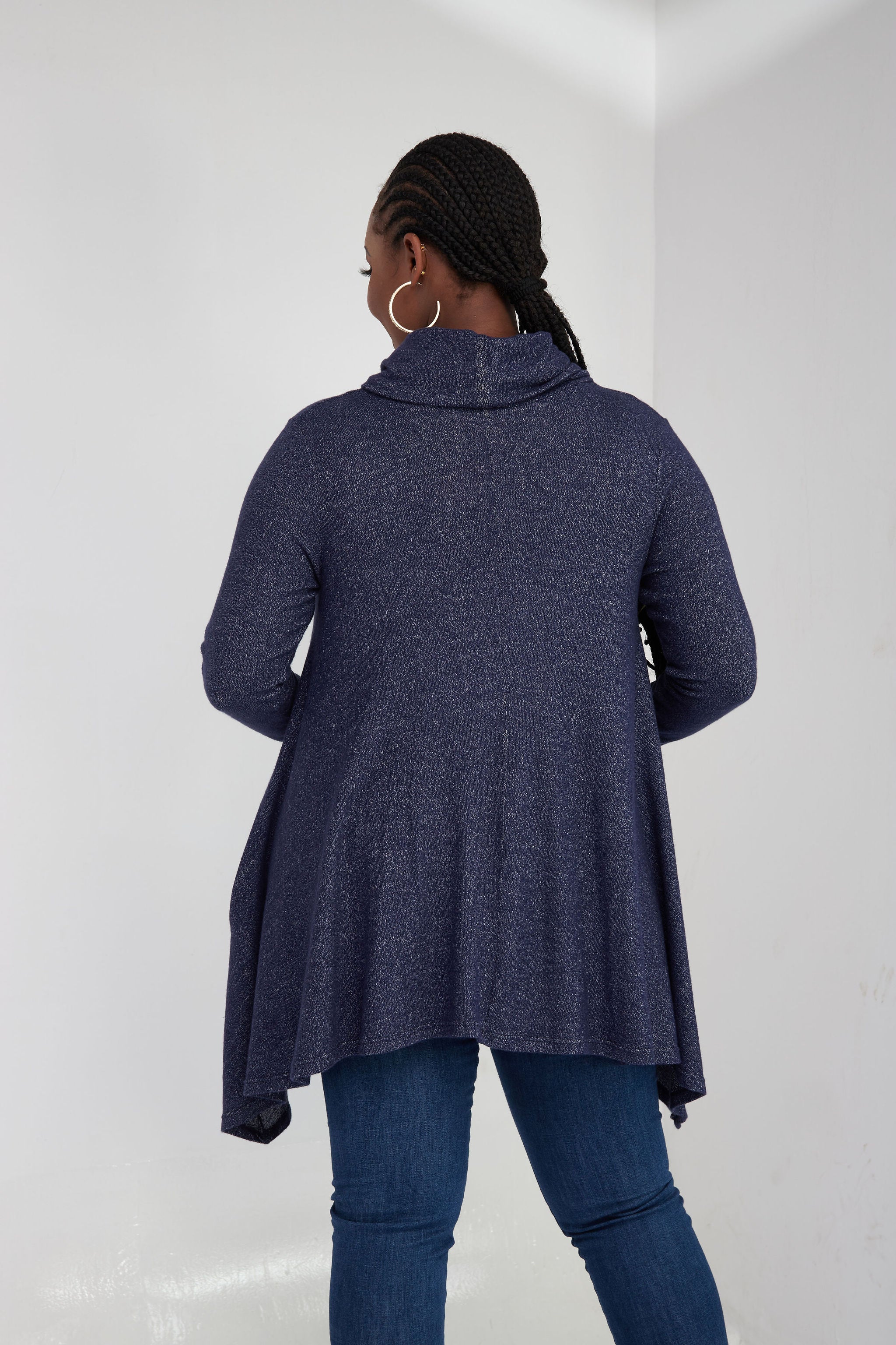 Vivo Neo Imelda Cowl Sweater - Navy Blue