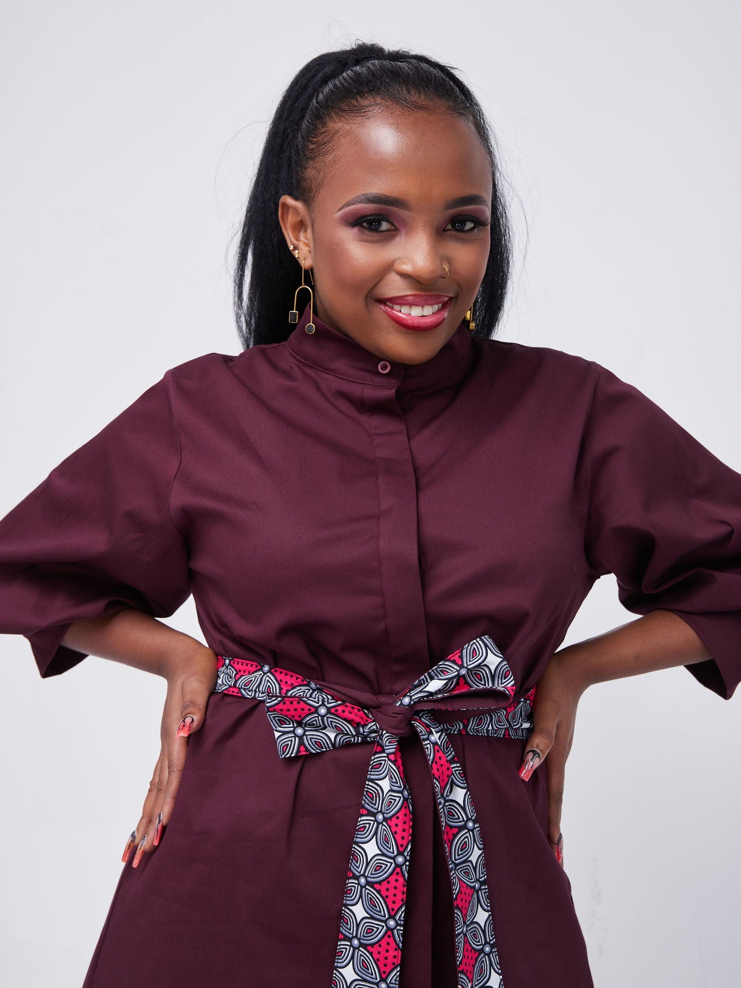 Safari Kaya 3/4 Sleeve Jacket - Burgundy