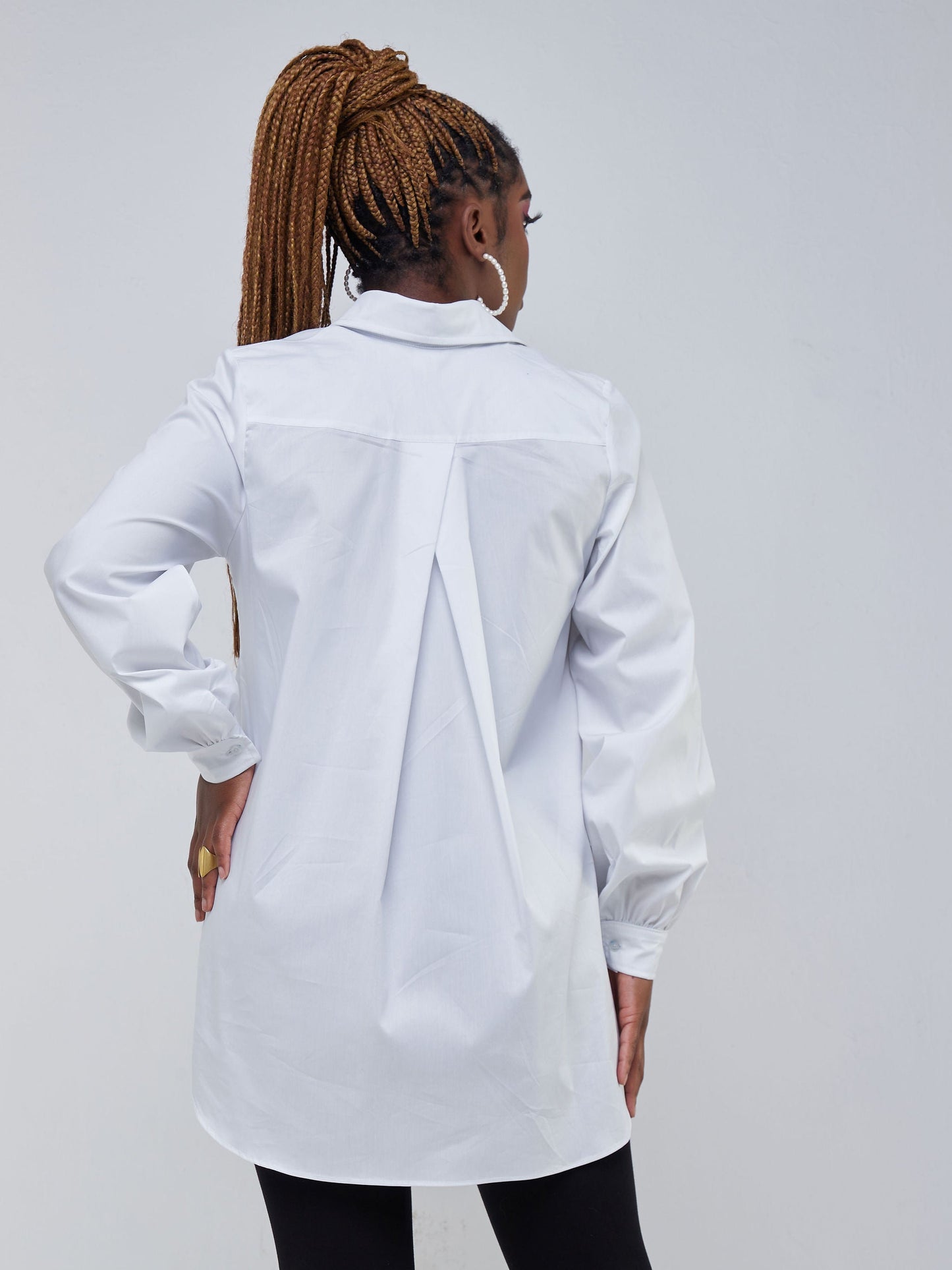 Safari Kaya Long Sleeve Collar Shirt - White