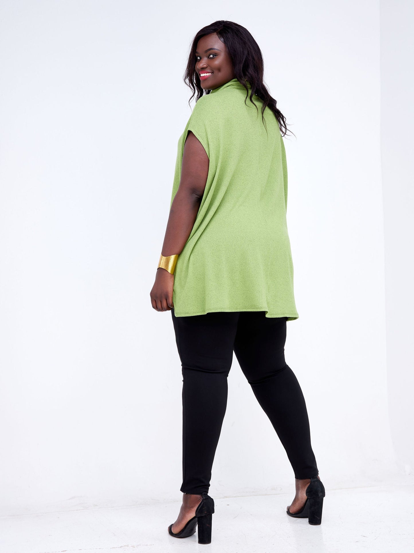 Vivo Neo Binti High Low Poncho - Olive Green
