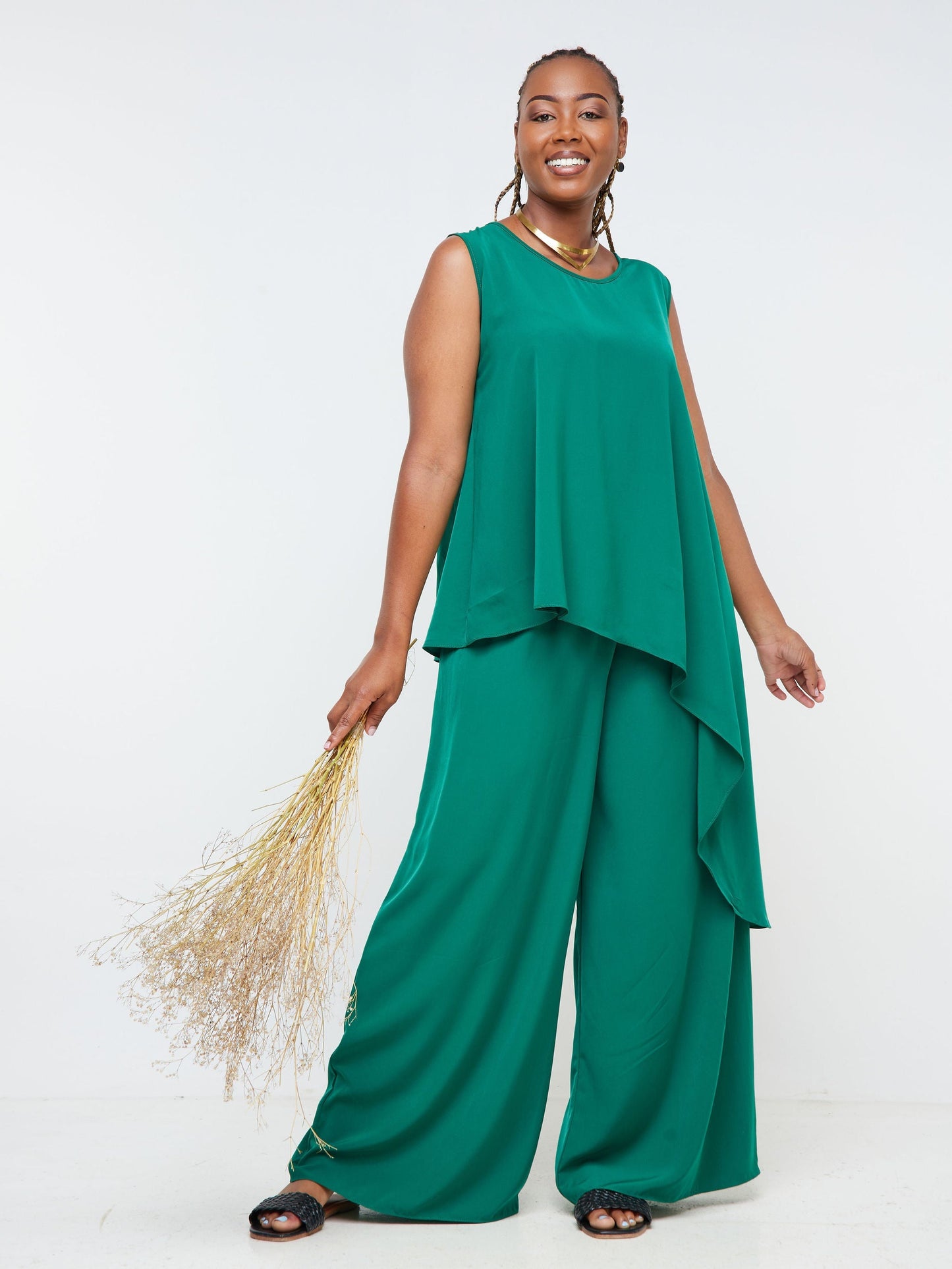 Vivo Nana Shirred Pants - Green