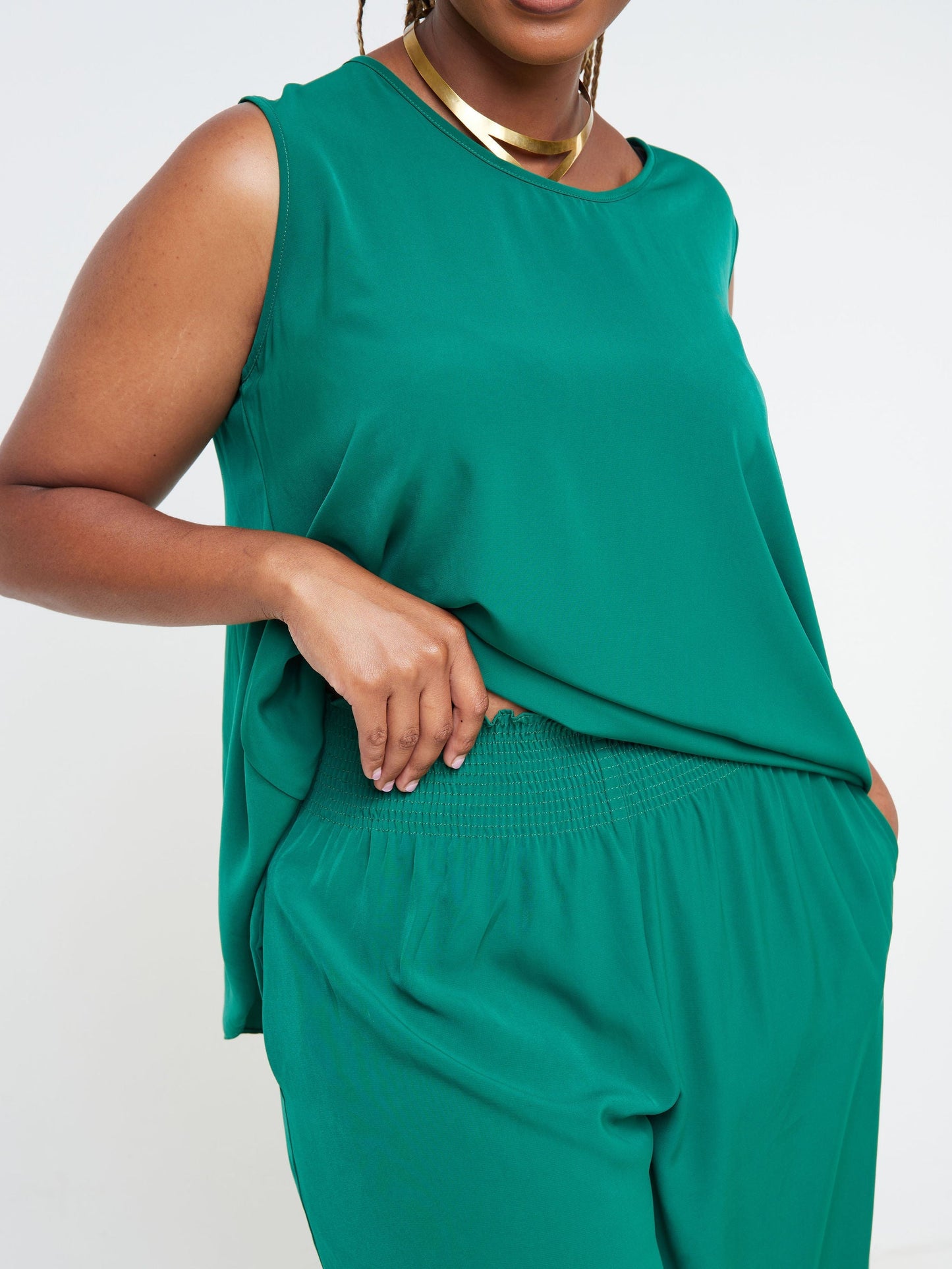 Vivo Nana Shirred Pants - Green