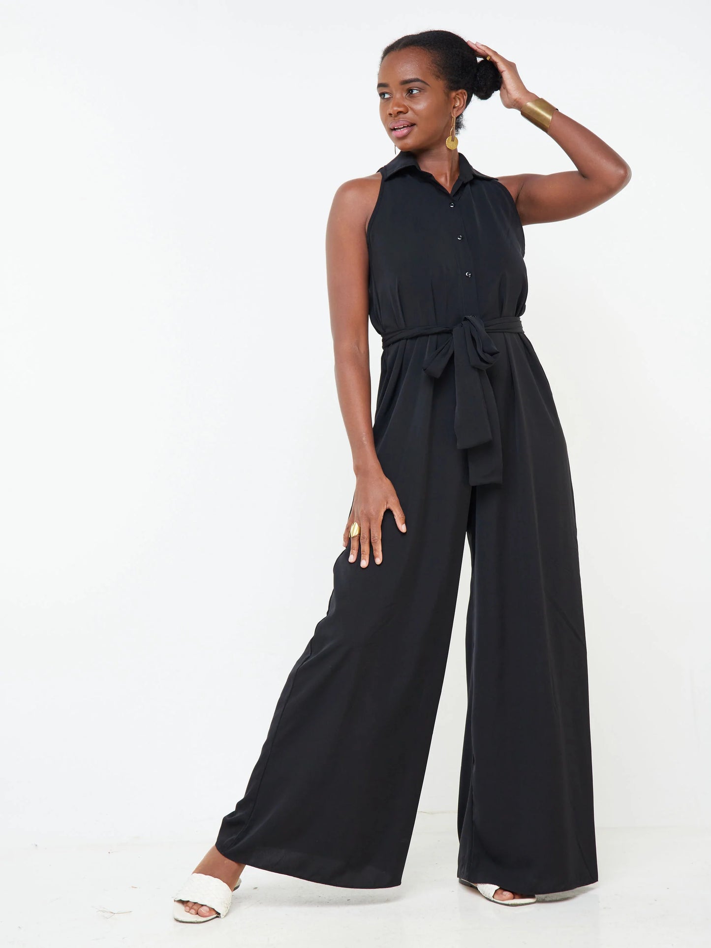 Vivo Nana Halter Tent Jumpsuit - Black